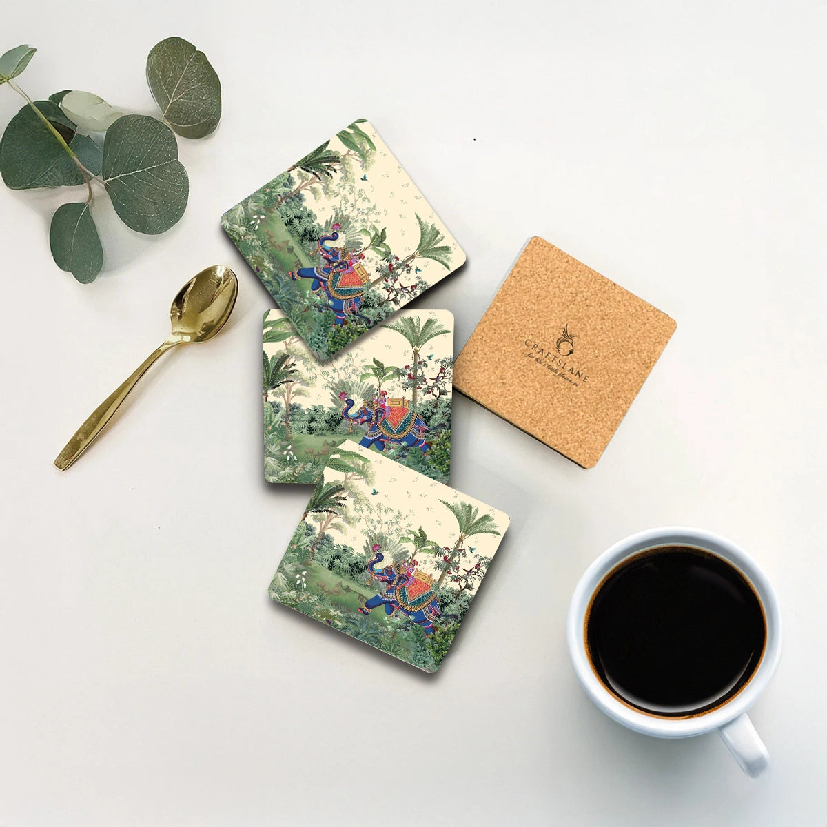 Majestic Tranquility Coasters | Set of 4 with Stand