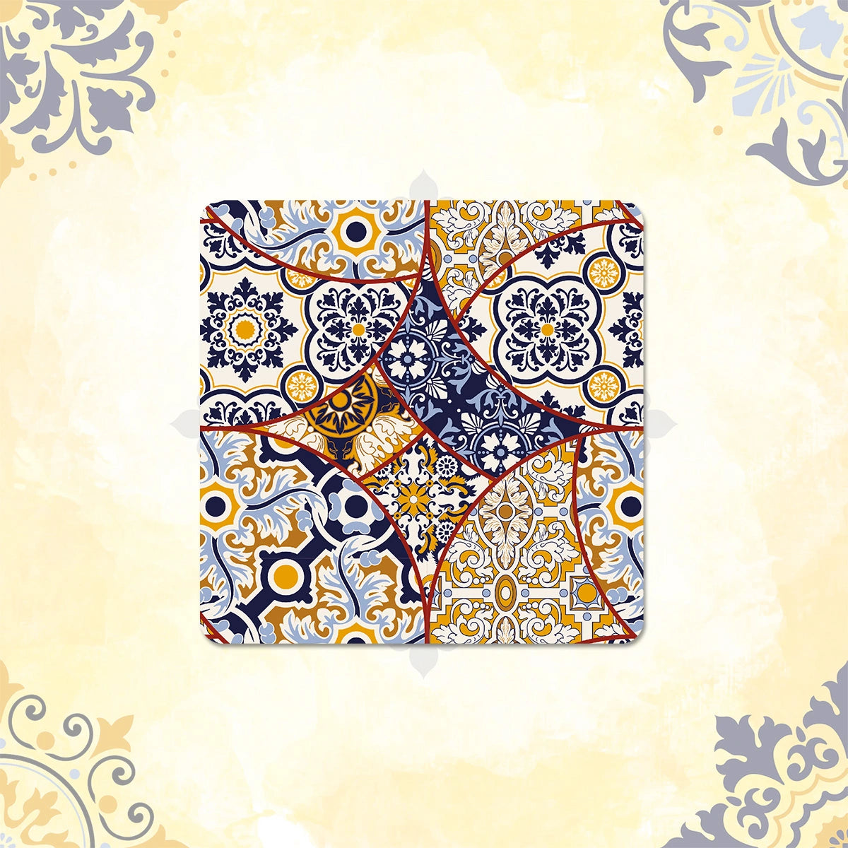 Moroccan Mosaic Coasters | Set of 4 with Stand
