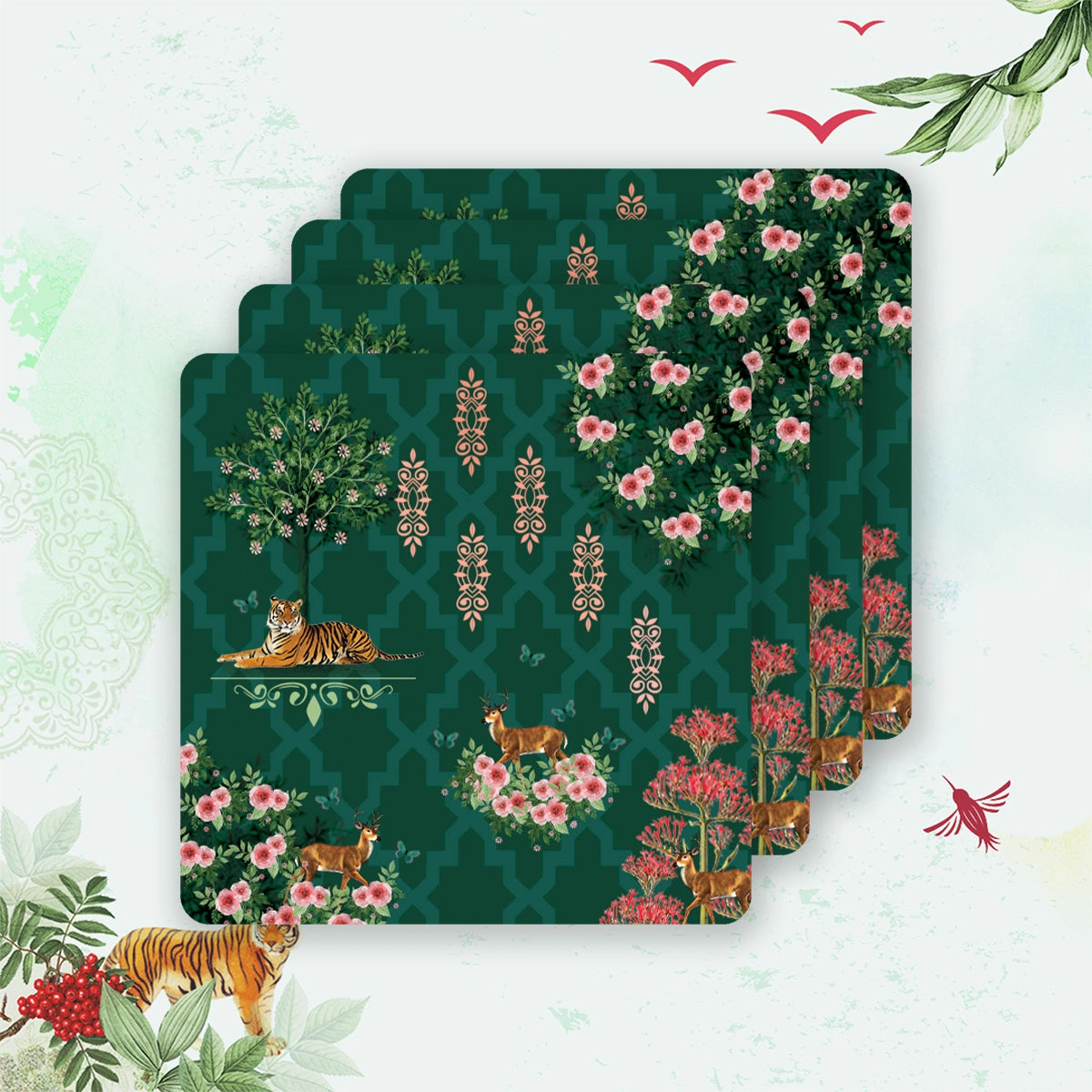 Magnificent Nature Coasters | Set of 4 with Stand