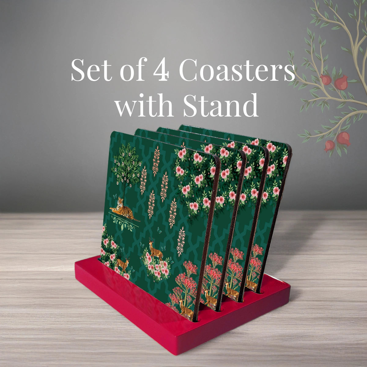 Magnificent Nature Coasters | Set of 4 with Stand