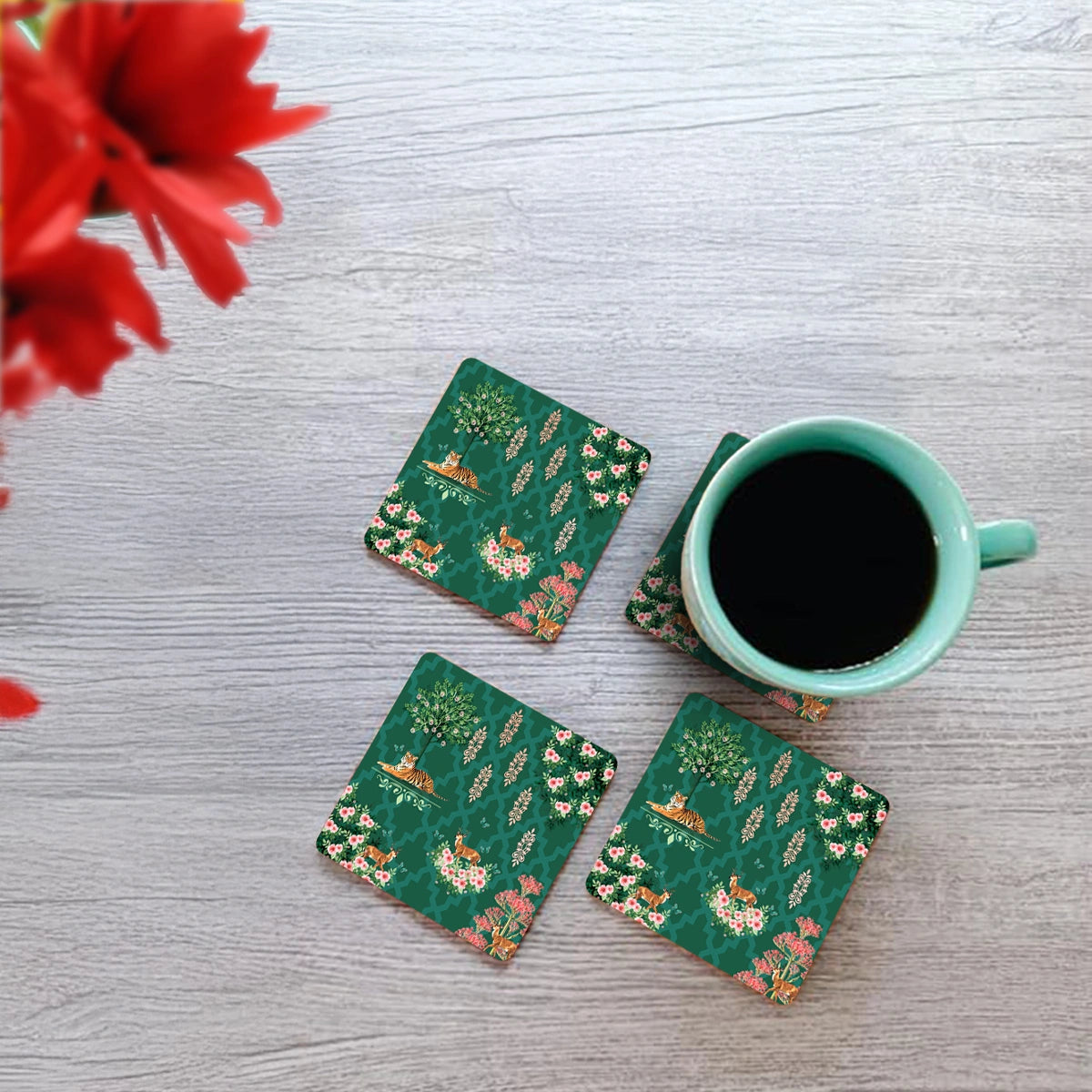 Magnificent Nature Coasters | Set of 4 with Stand