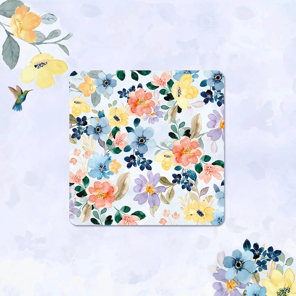 Summer Flowers Coasters | Set of 4 with Stand
