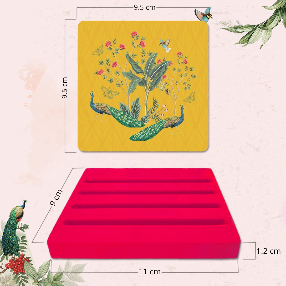 Dancing in the Garden Coasters | Set of 6 with Stand