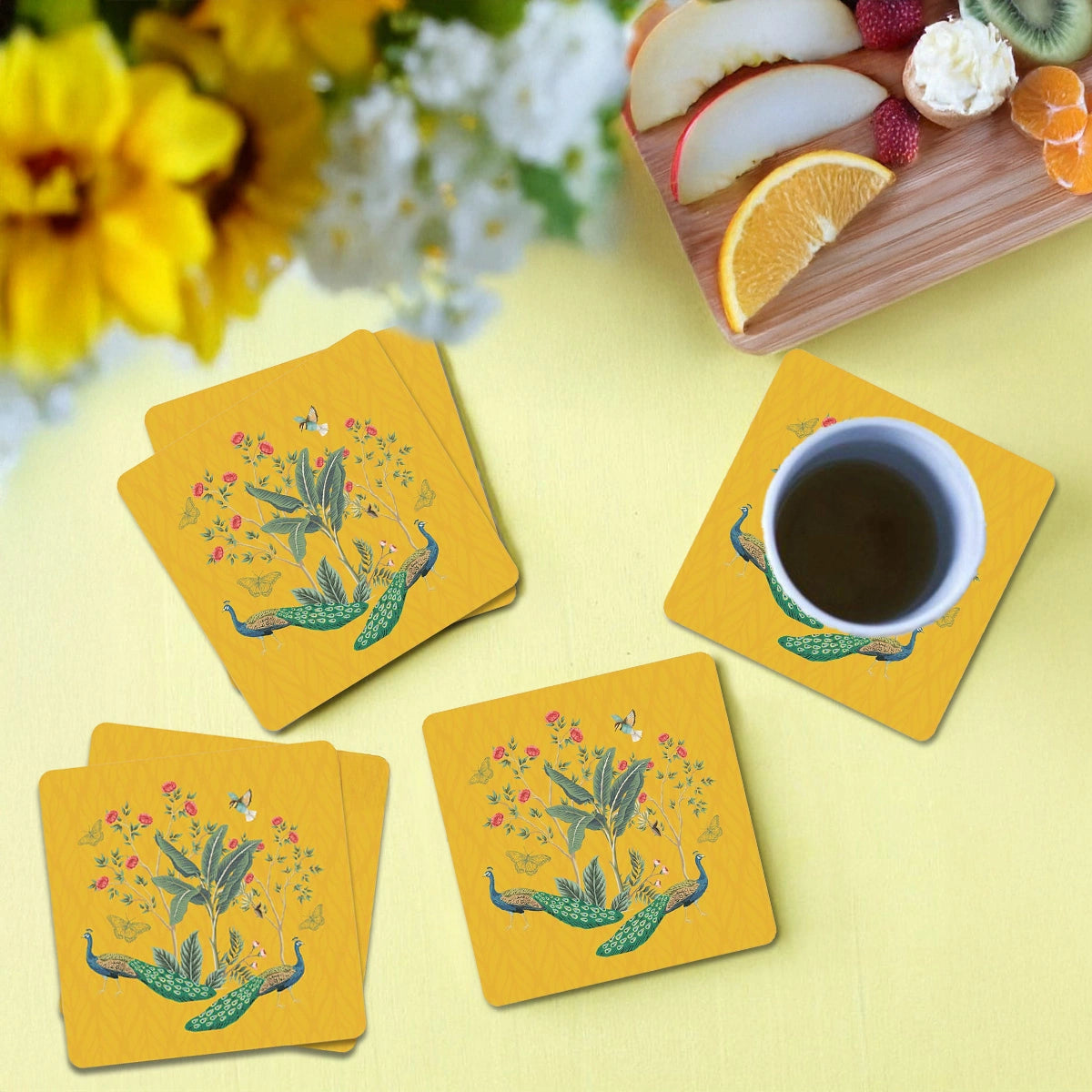 Dancing in the Garden Coasters | Set of 6 with Stand