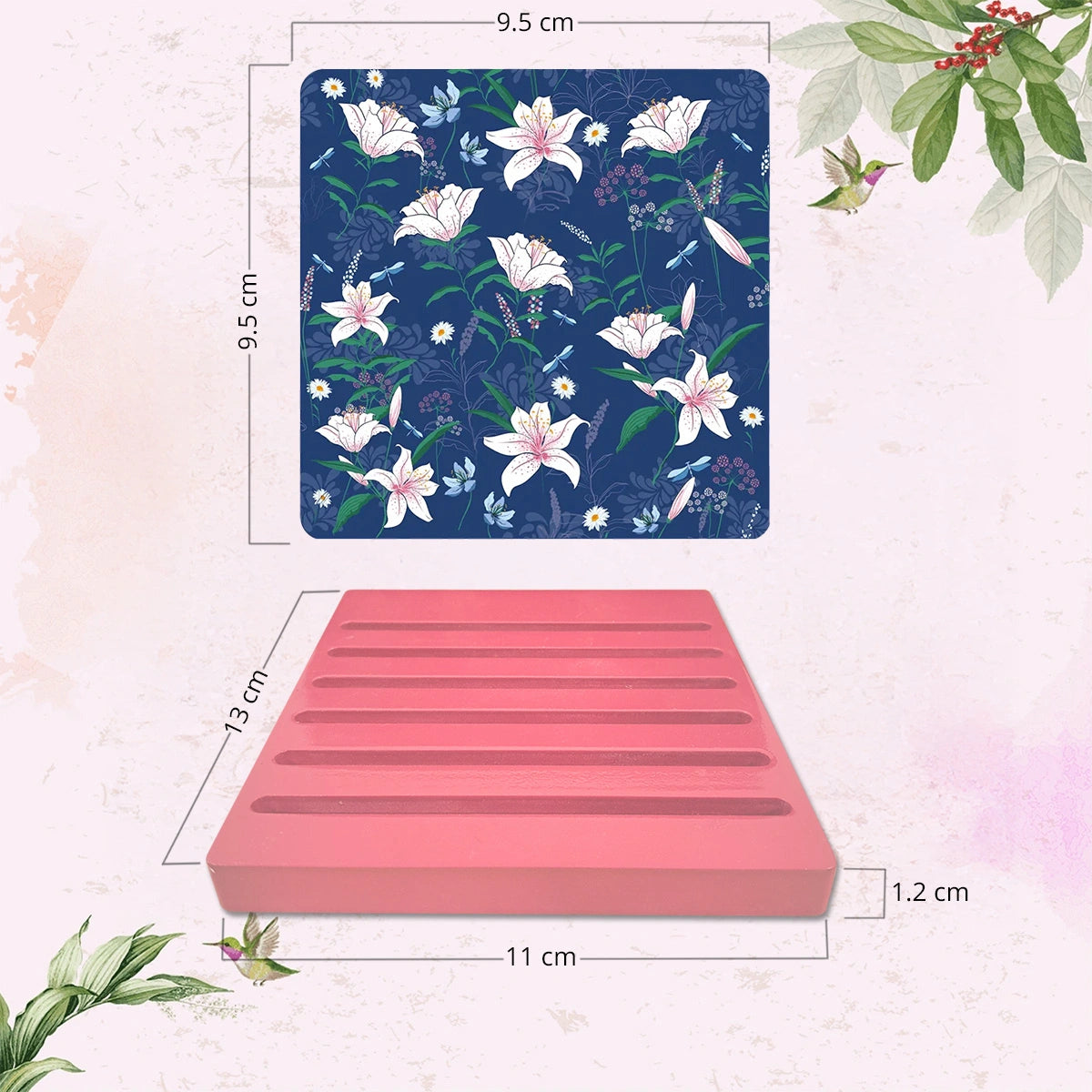 Lily in the Valley Coasters | Set of 6 with Stand