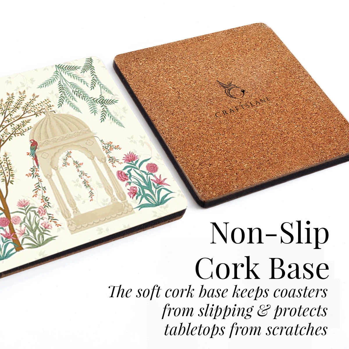 Mughal Gardens Coasters | Set of 6 with Stand