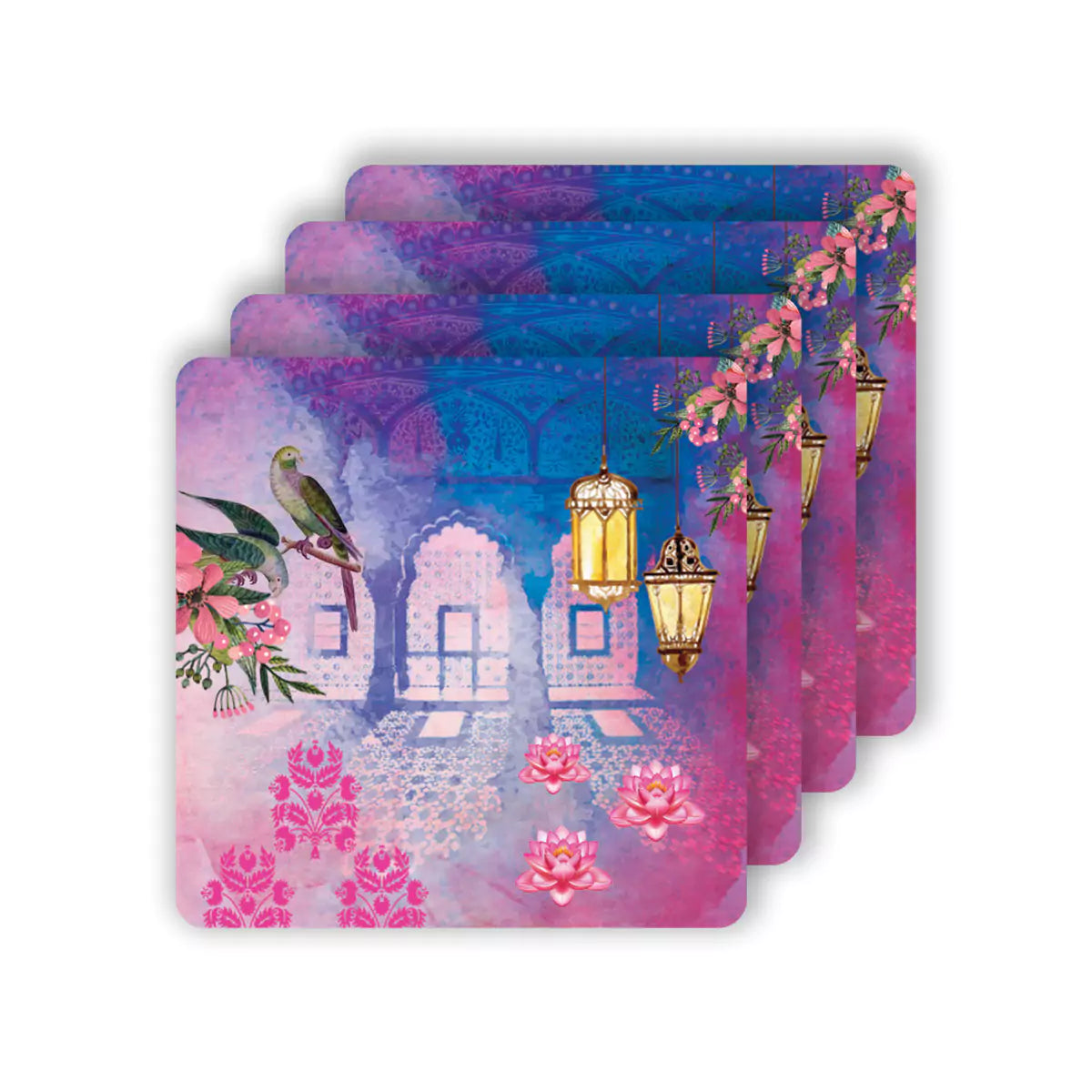 Surreal Splendor Coasters Set of 4 with Stand