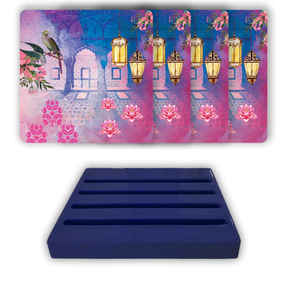 Surreal Splendor Coasters Set of 4 with Stand