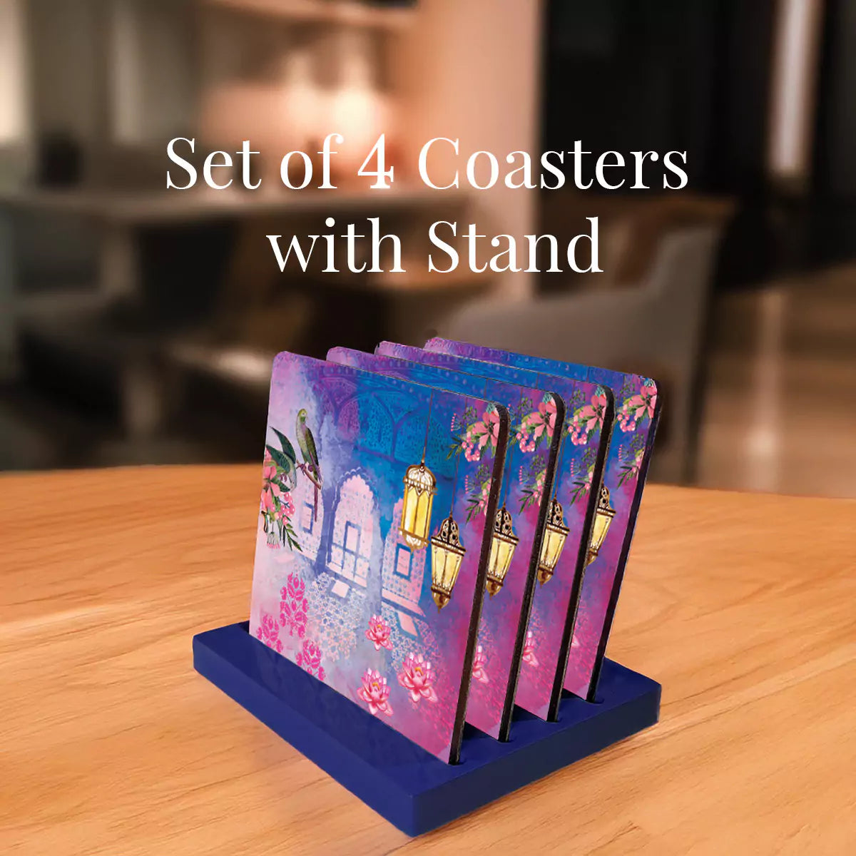 Surreal Splendor Coasters Set of 4 with Stand