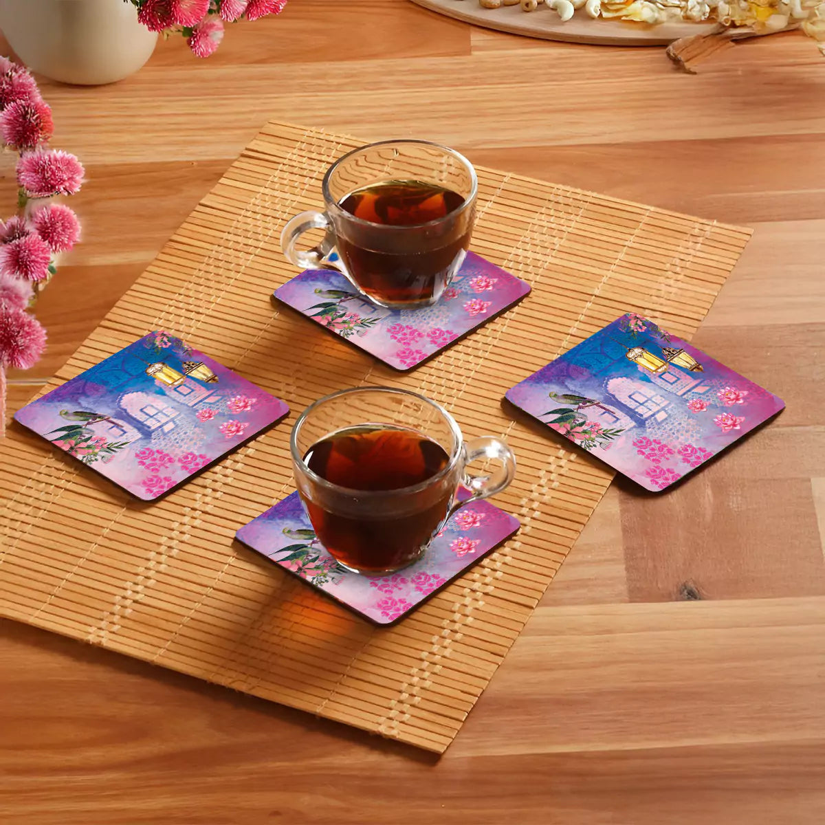 Surreal Splendor Coasters Set of 4 with Stand