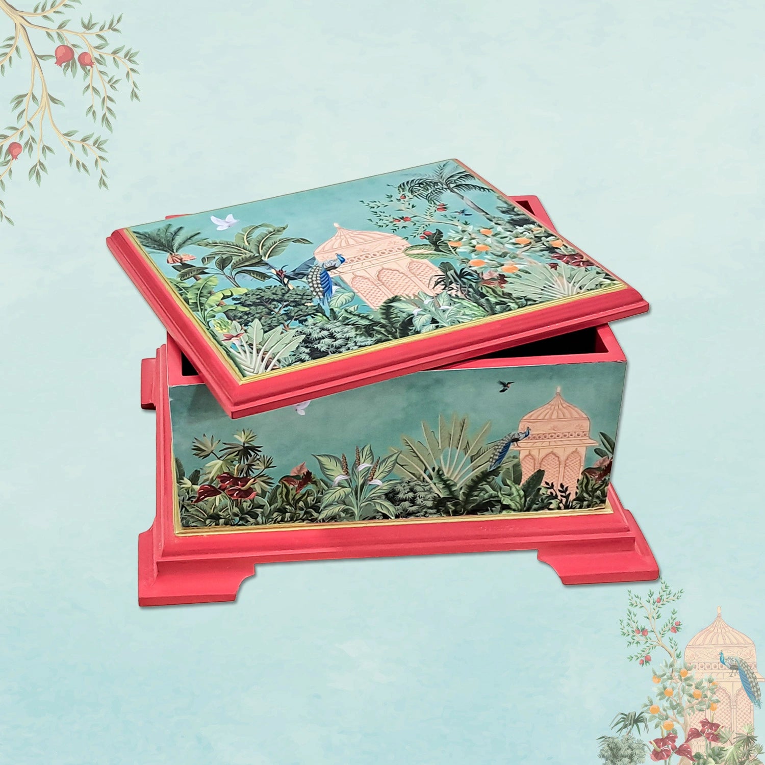 Fruity Paradise Tea Chest with 4 Partitions