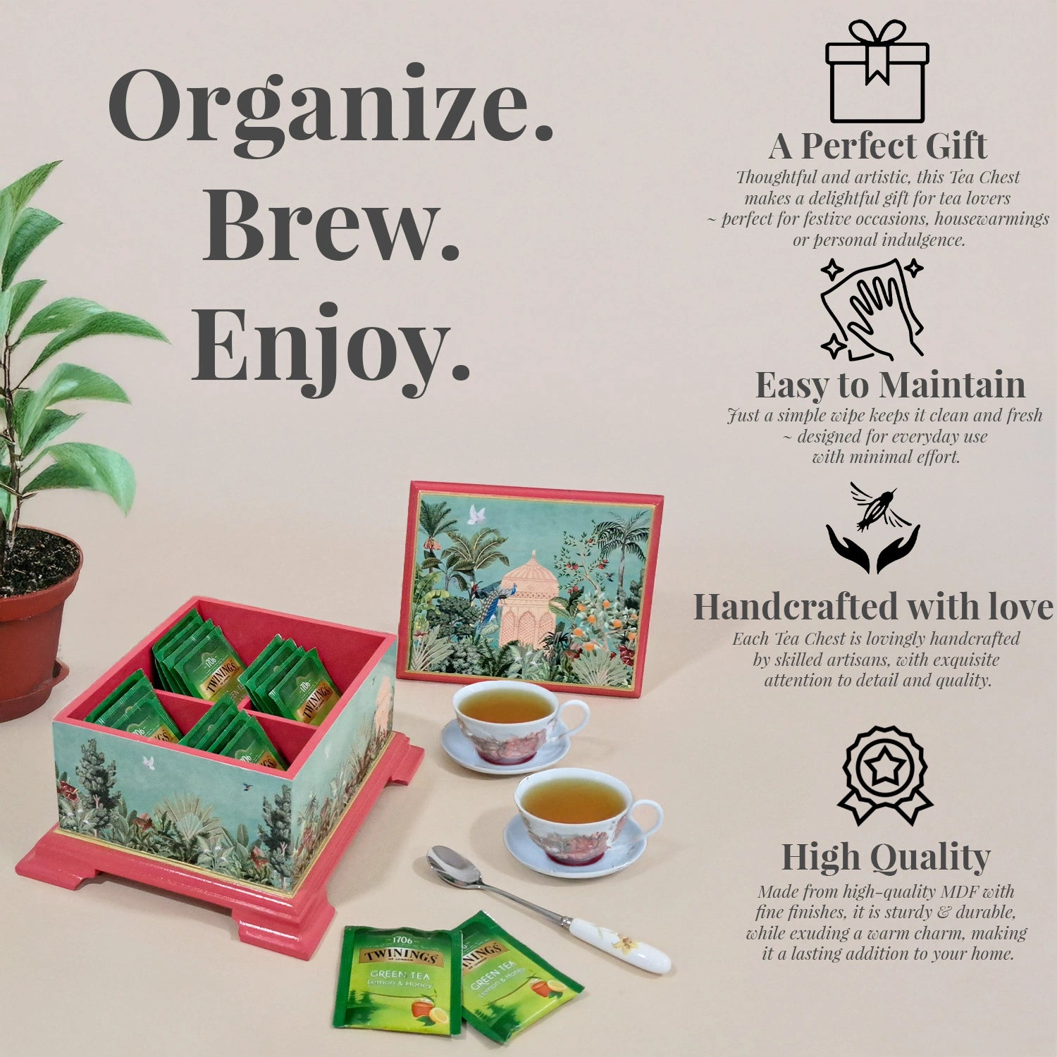 Fruity Paradise Tea Chest with 4 Partitions