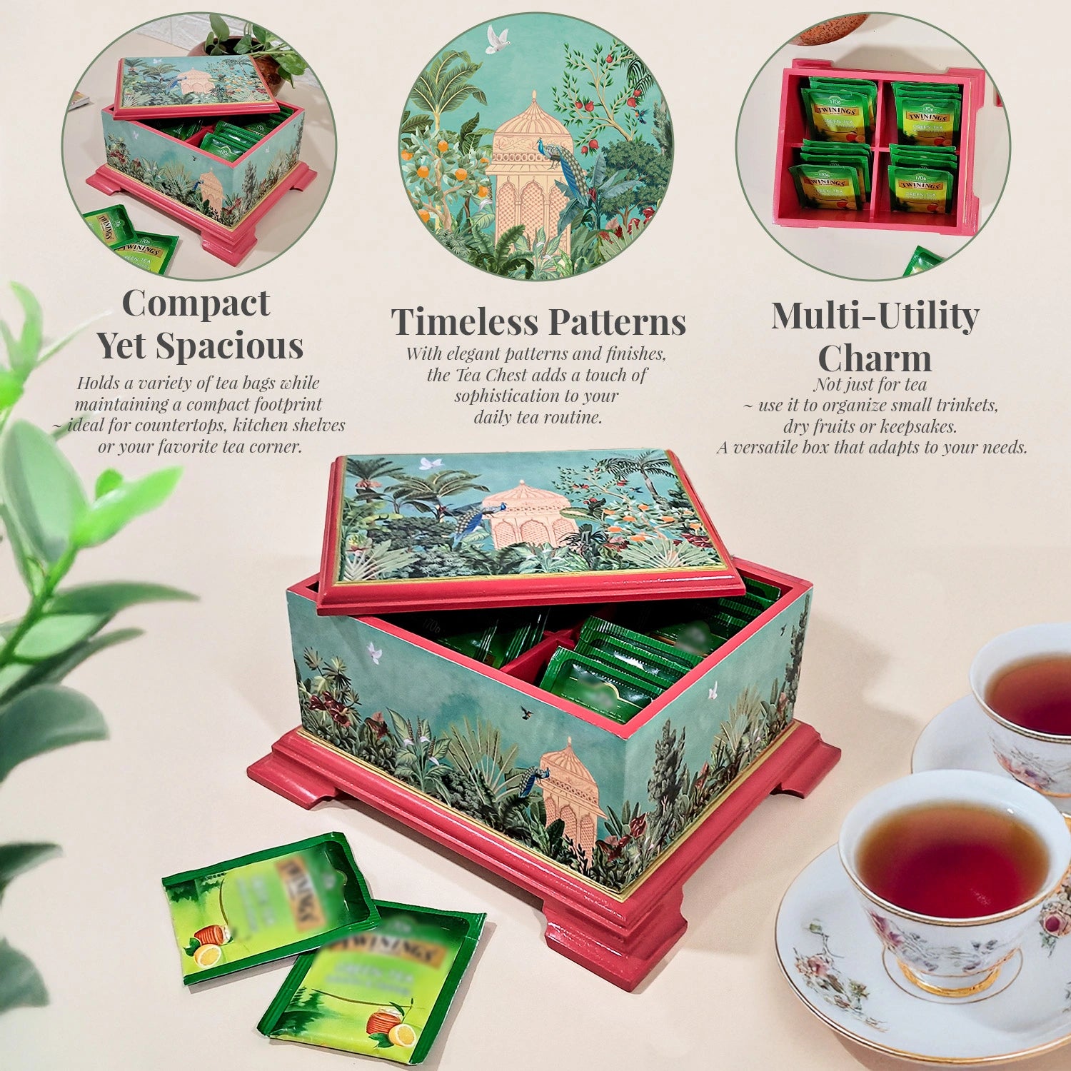 Fruity Paradise Tea Chest with 4 Partitions