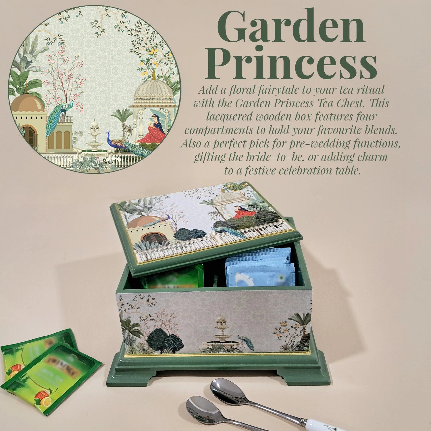 Garden Princess Tea Chest with 4 Partitions