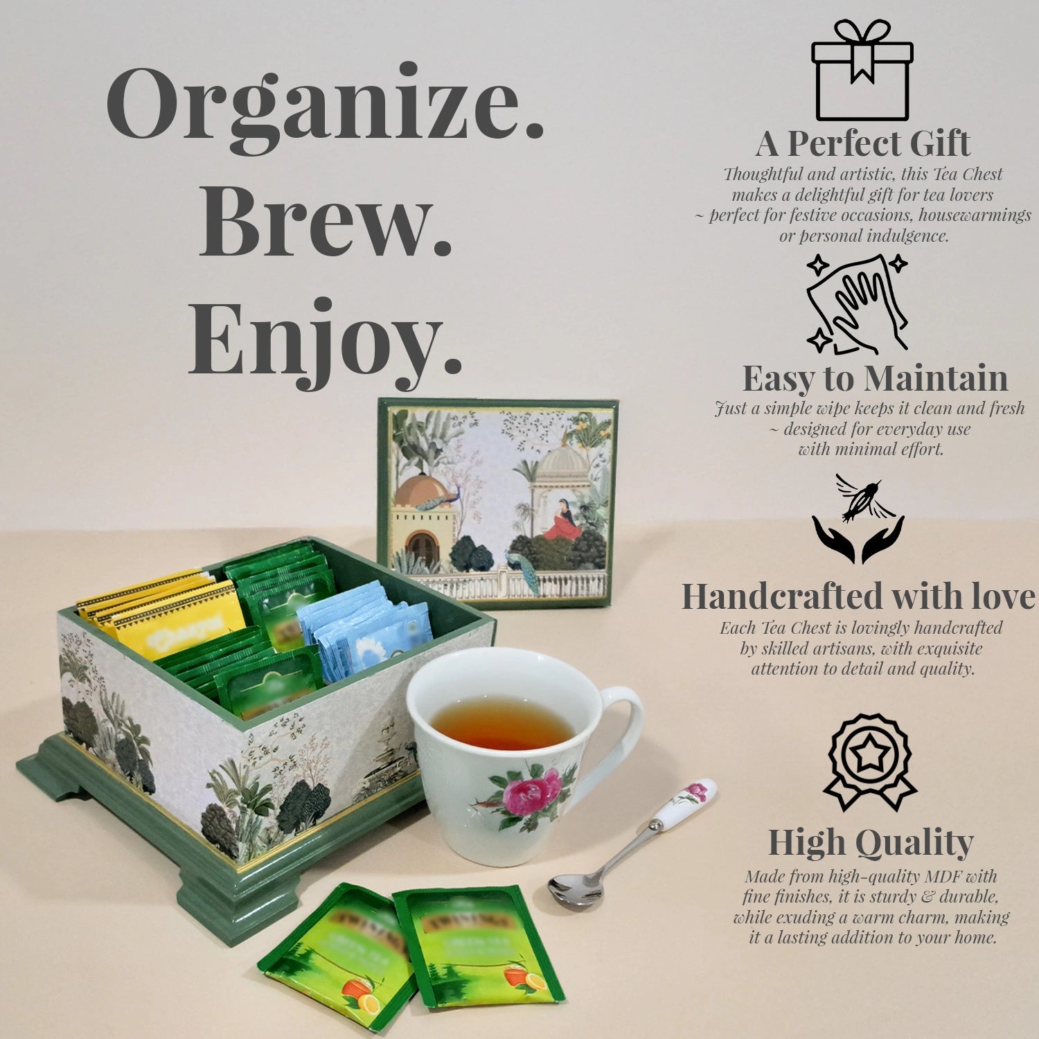 Garden Princess Tea Chest with 4 Partitions