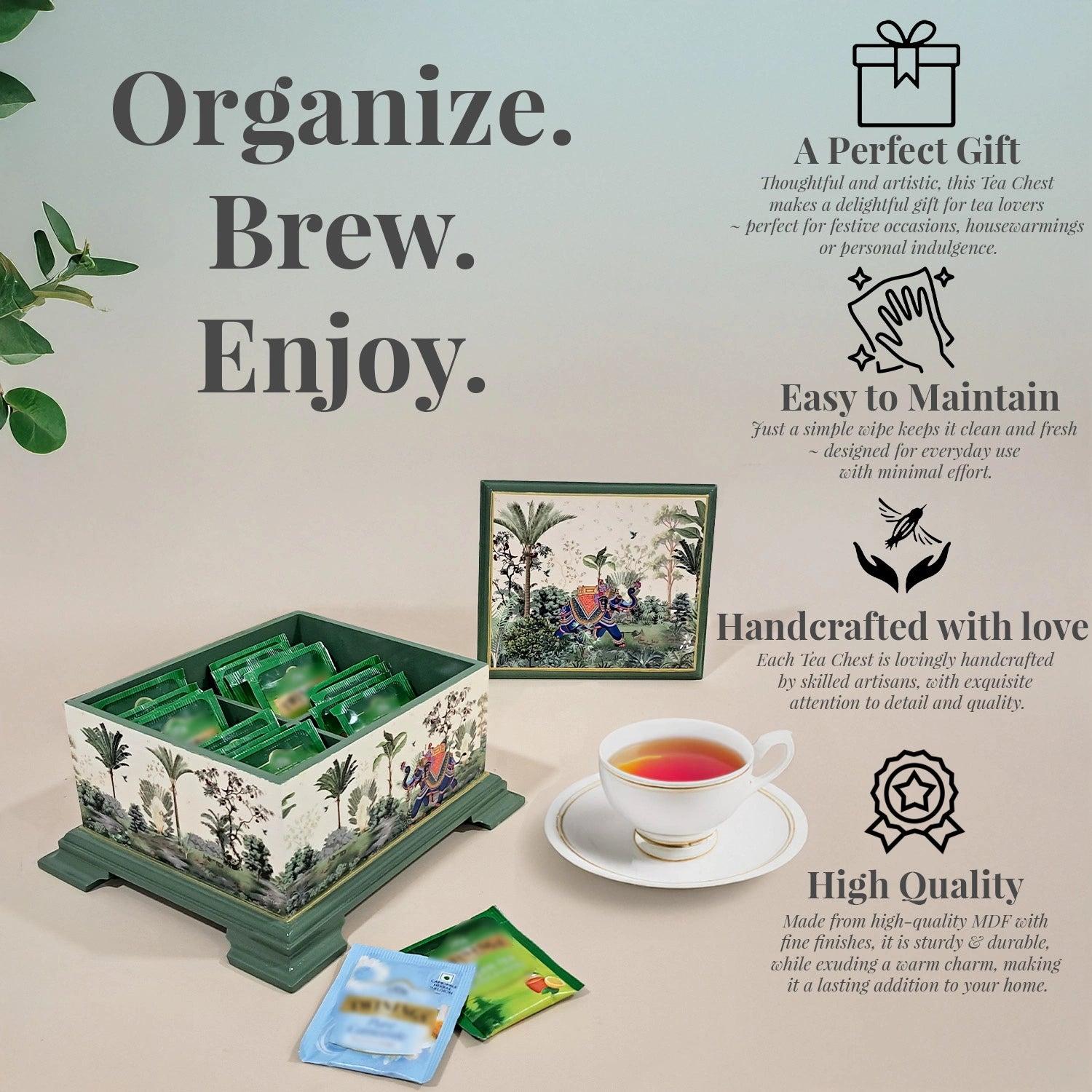 Majestic Tranquility Tea Chest with 4 Partitions