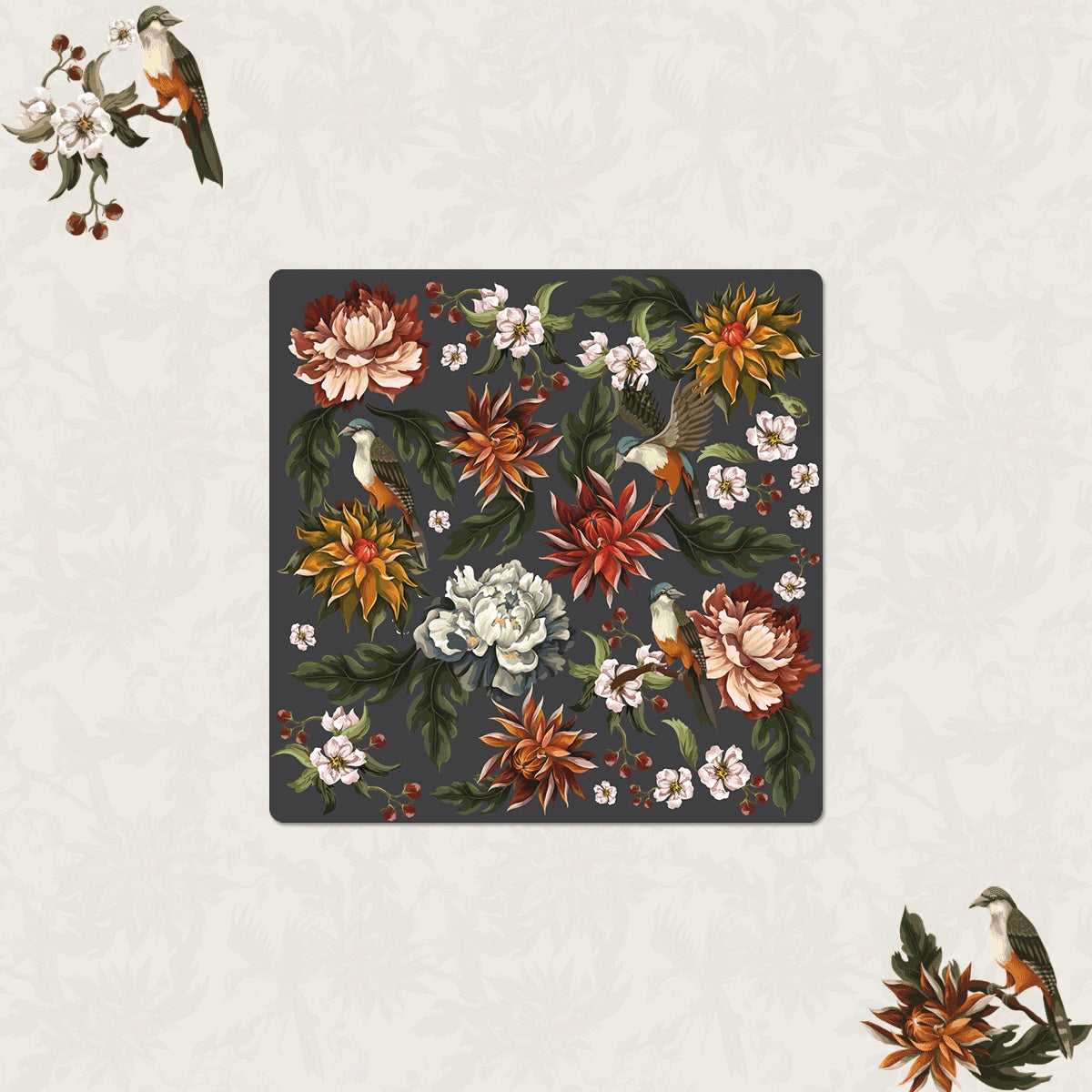 Autumn Flowers Coasters | Set of 6 with Stand