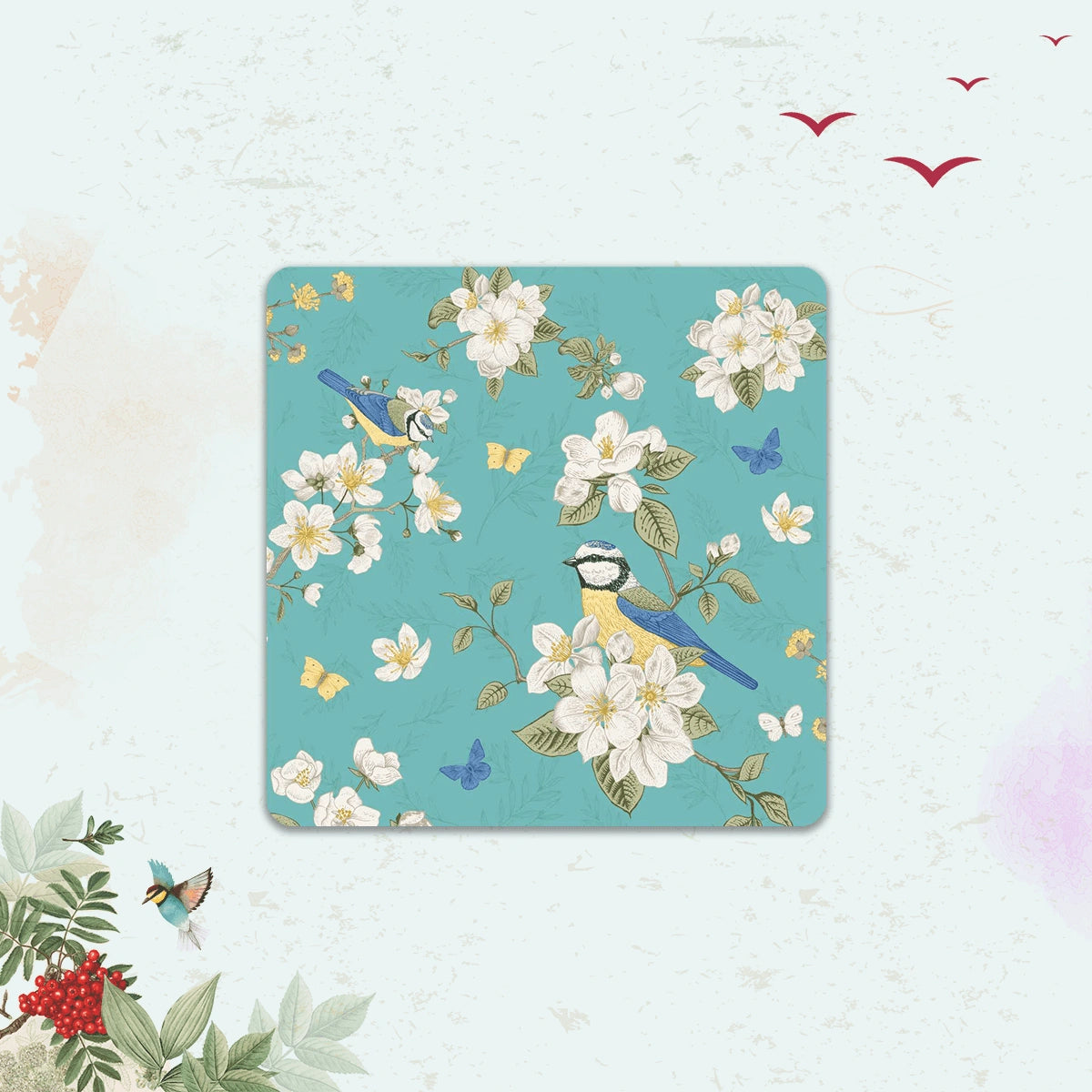 Birds in Paradise Coasters | Set of 6 with Stand