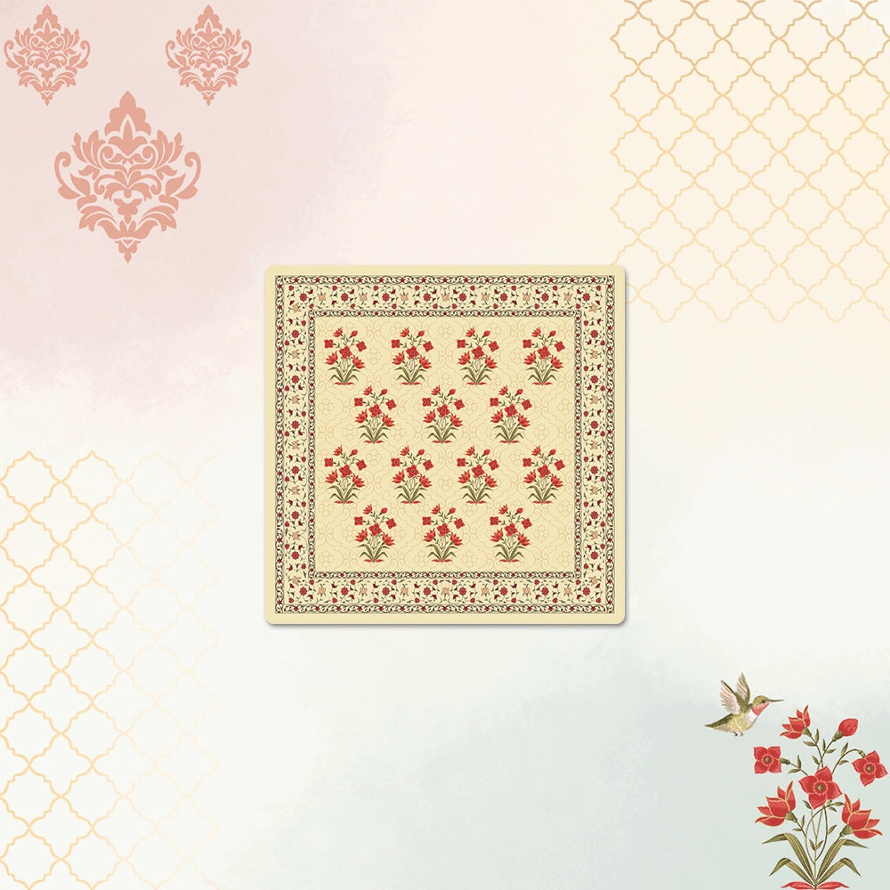 Mughal Flowers Coasters | Table Coaster Set of 6