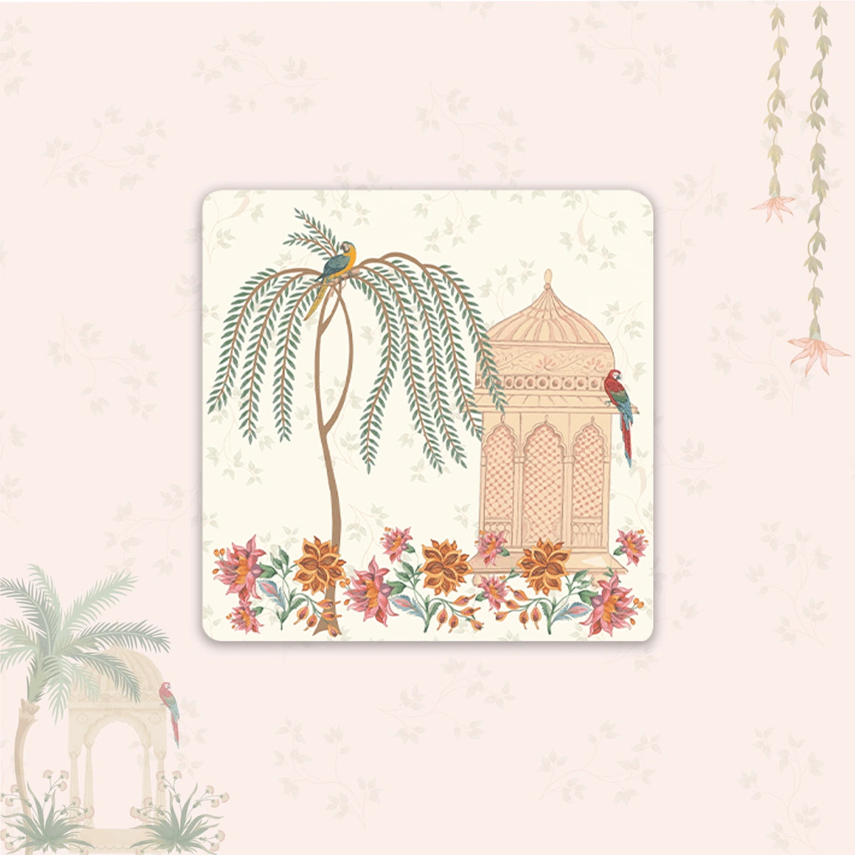 Mughal Gardens Coasters | Set of 6 with Stand