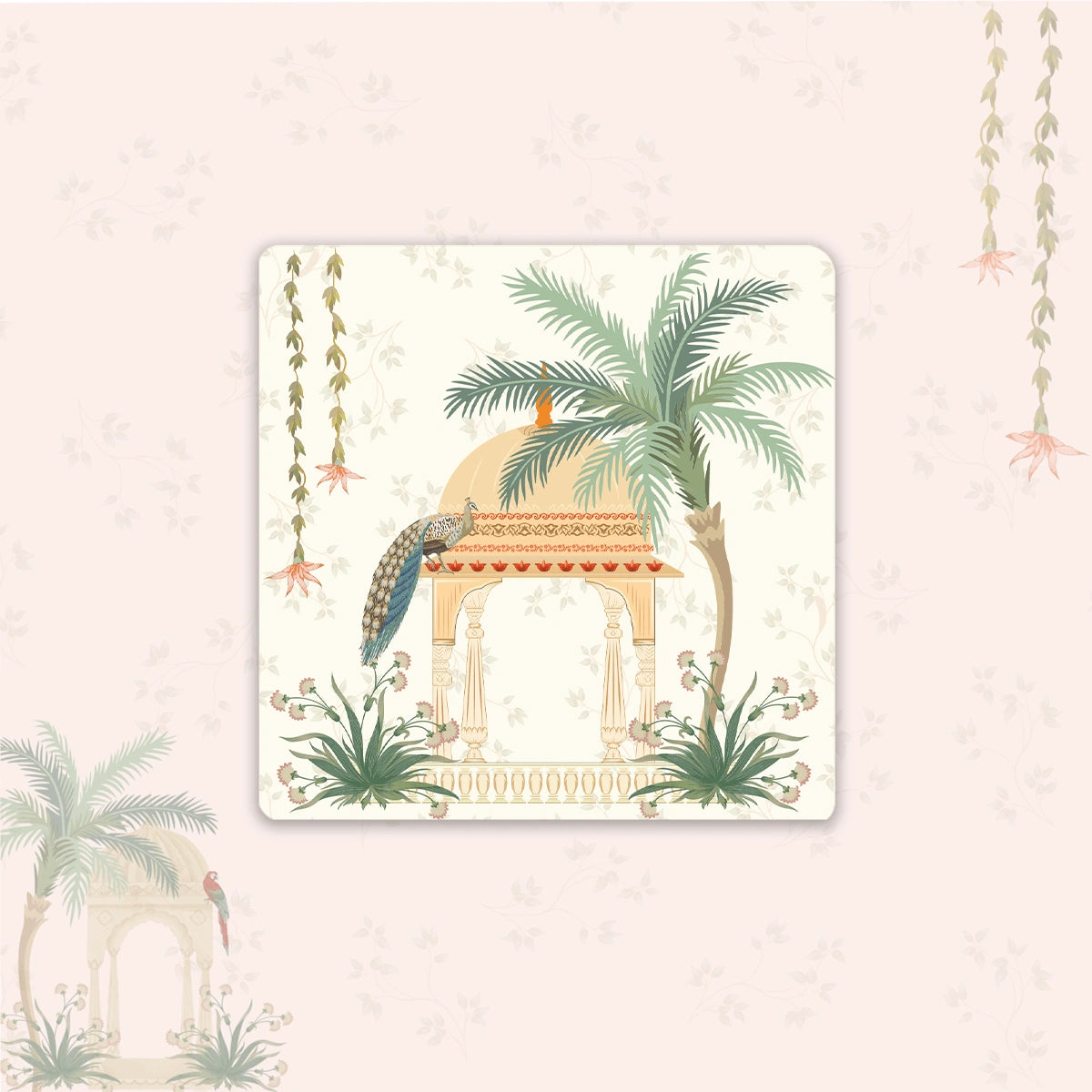 Mughal Gardens Coasters | Set of 6 with Stand