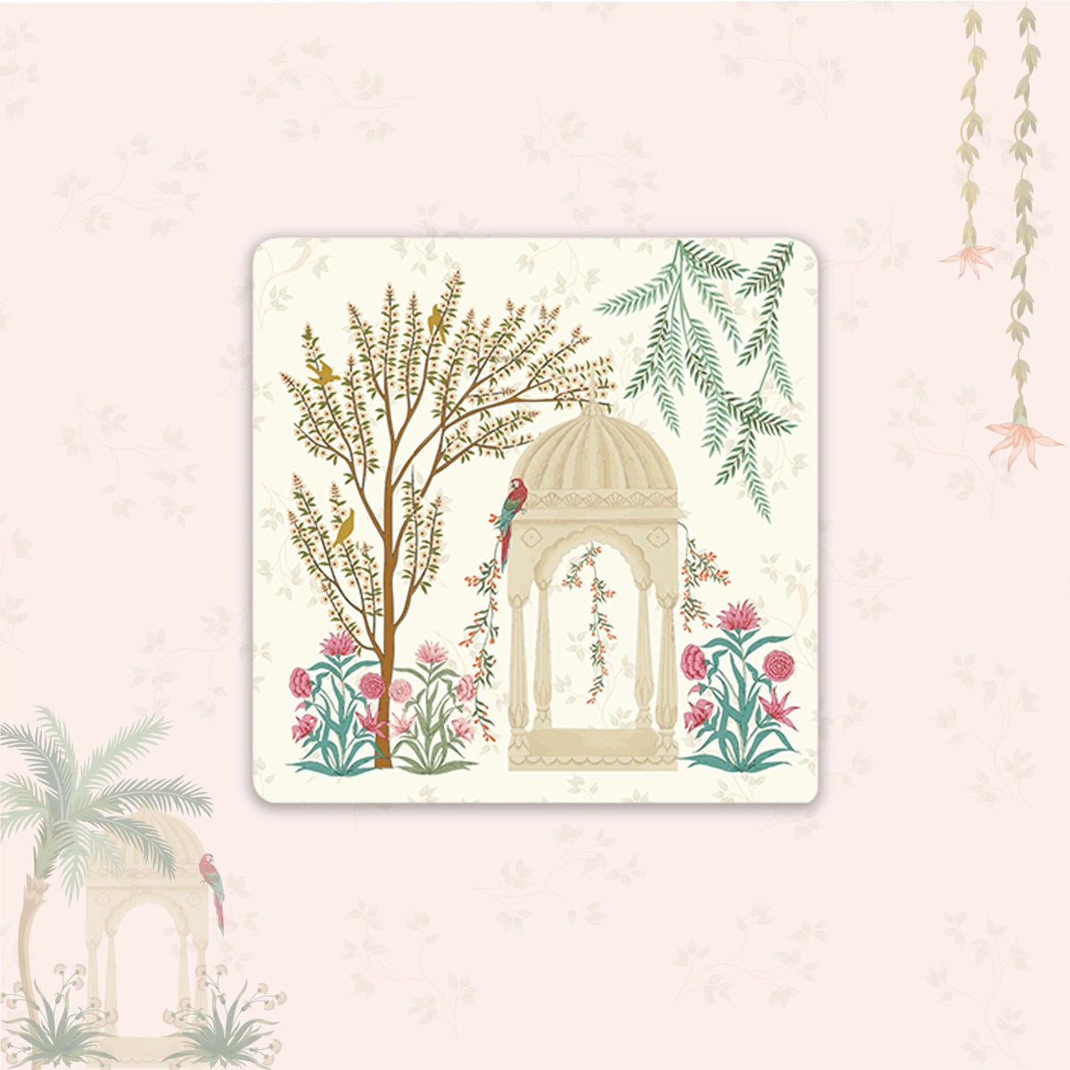 Mughal Gardens Coasters | Set of 6 with Stand