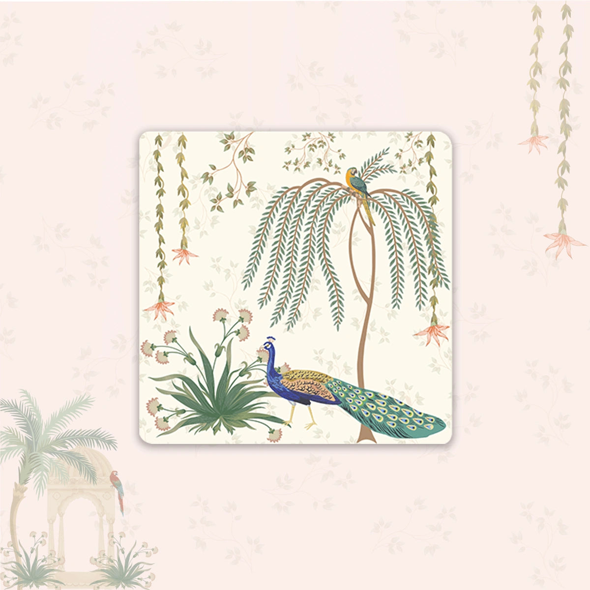 Mughal Gardens Coasters | Set of 6 with Stand