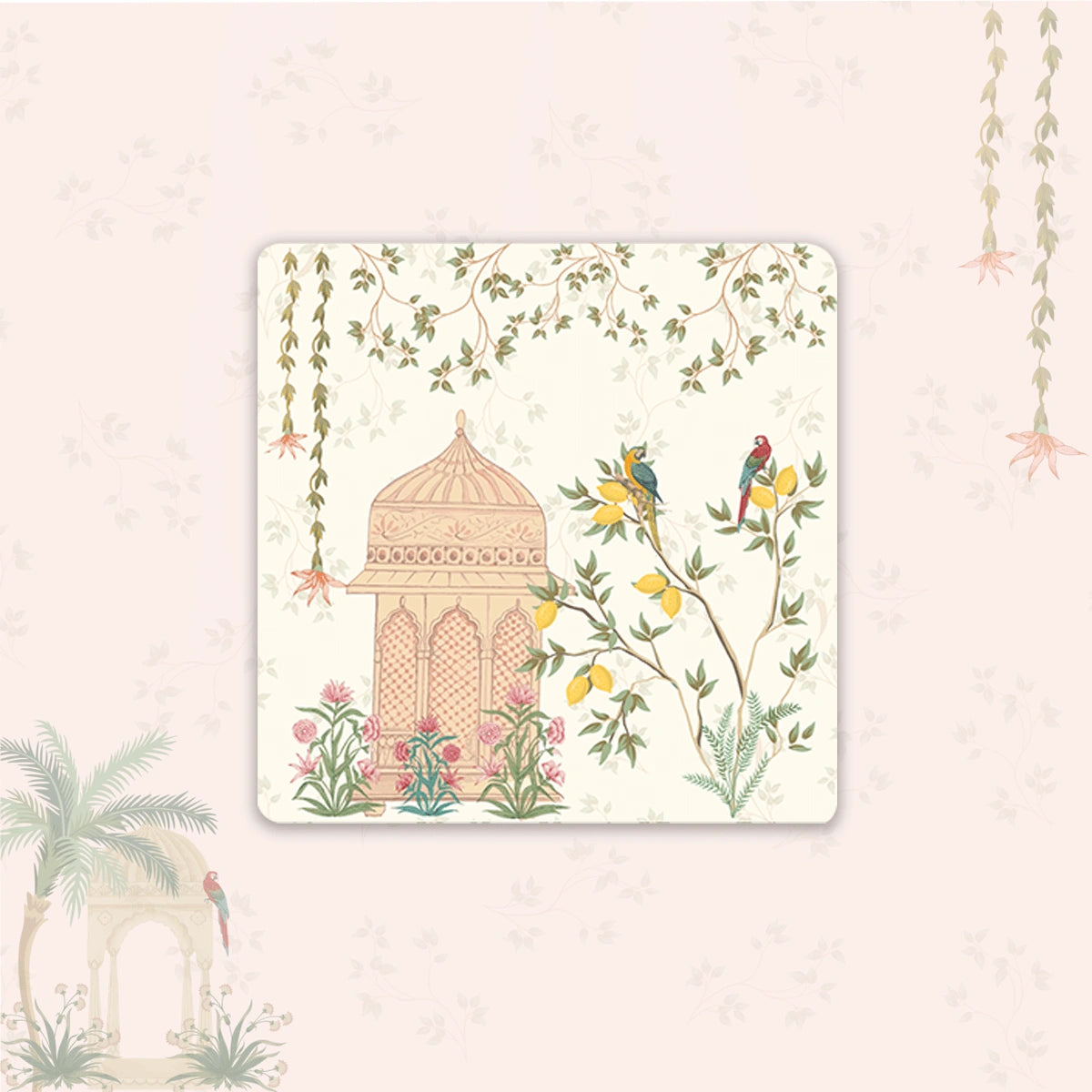 Mughal Gardens Coasters | Set of 6 with Stand