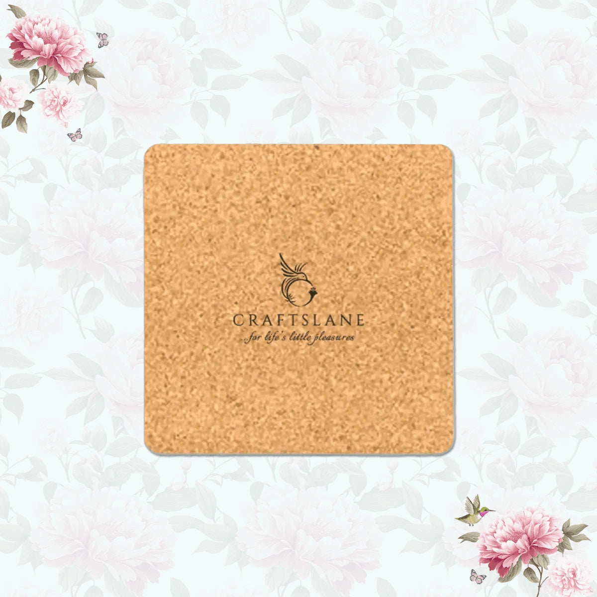 Pink Peonies Coasters | Set of 6 with Stand