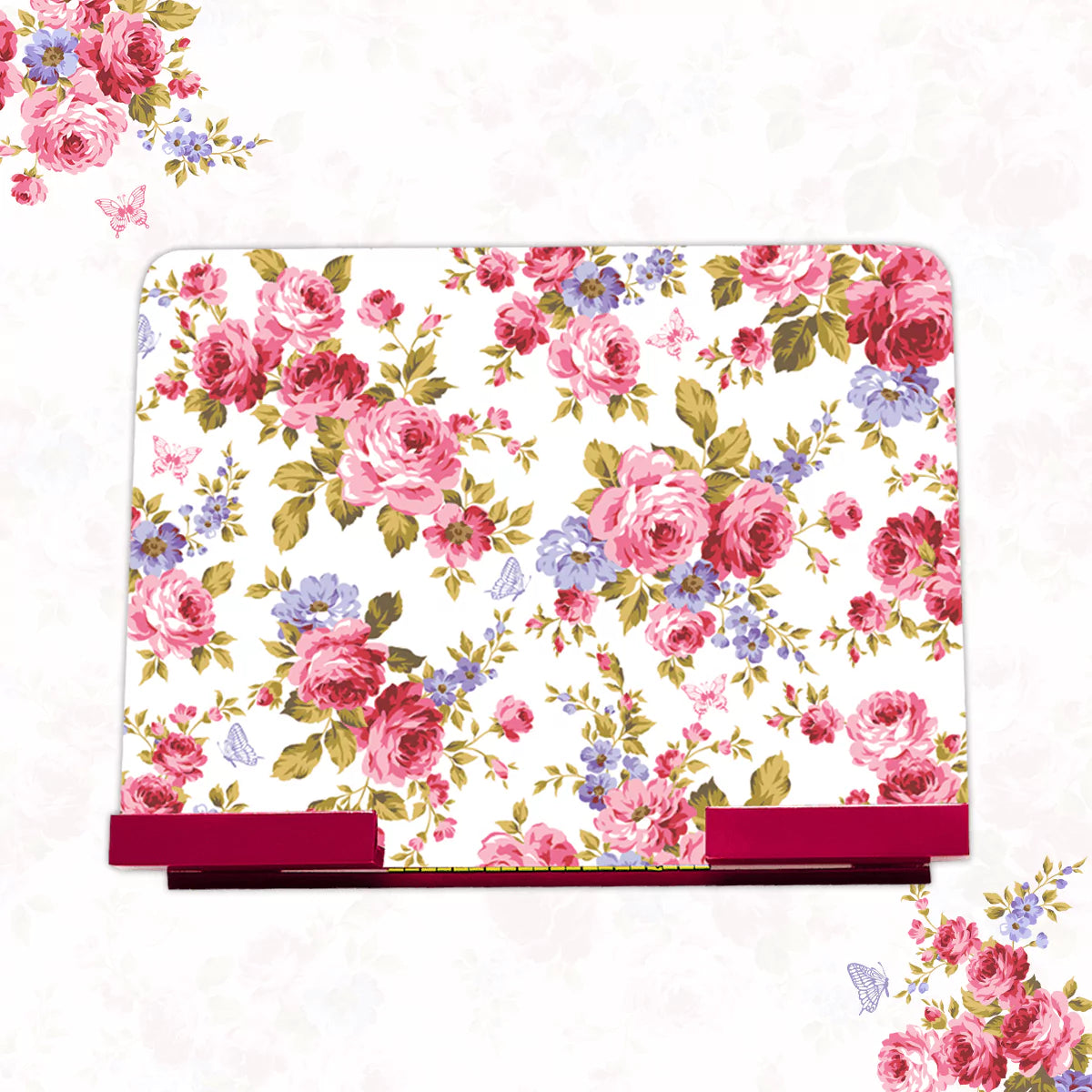 Pink Roses & Purple Forget Me Nots Luxe iPad Stands