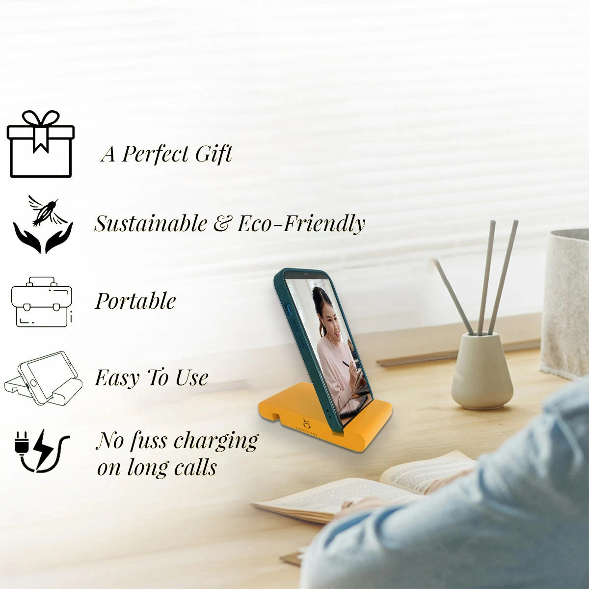 Butterscotch Colorful Handcrafted Wooden Desktop Mobile Stands