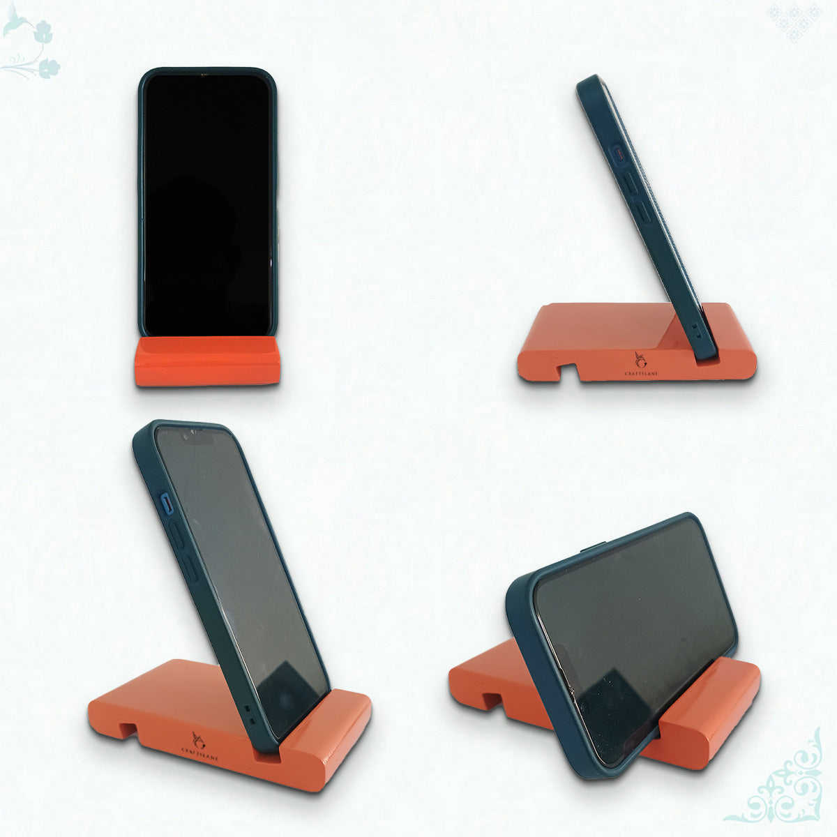 Salmon Colorful Handcrafted Wooden Desktop Mobile Stands