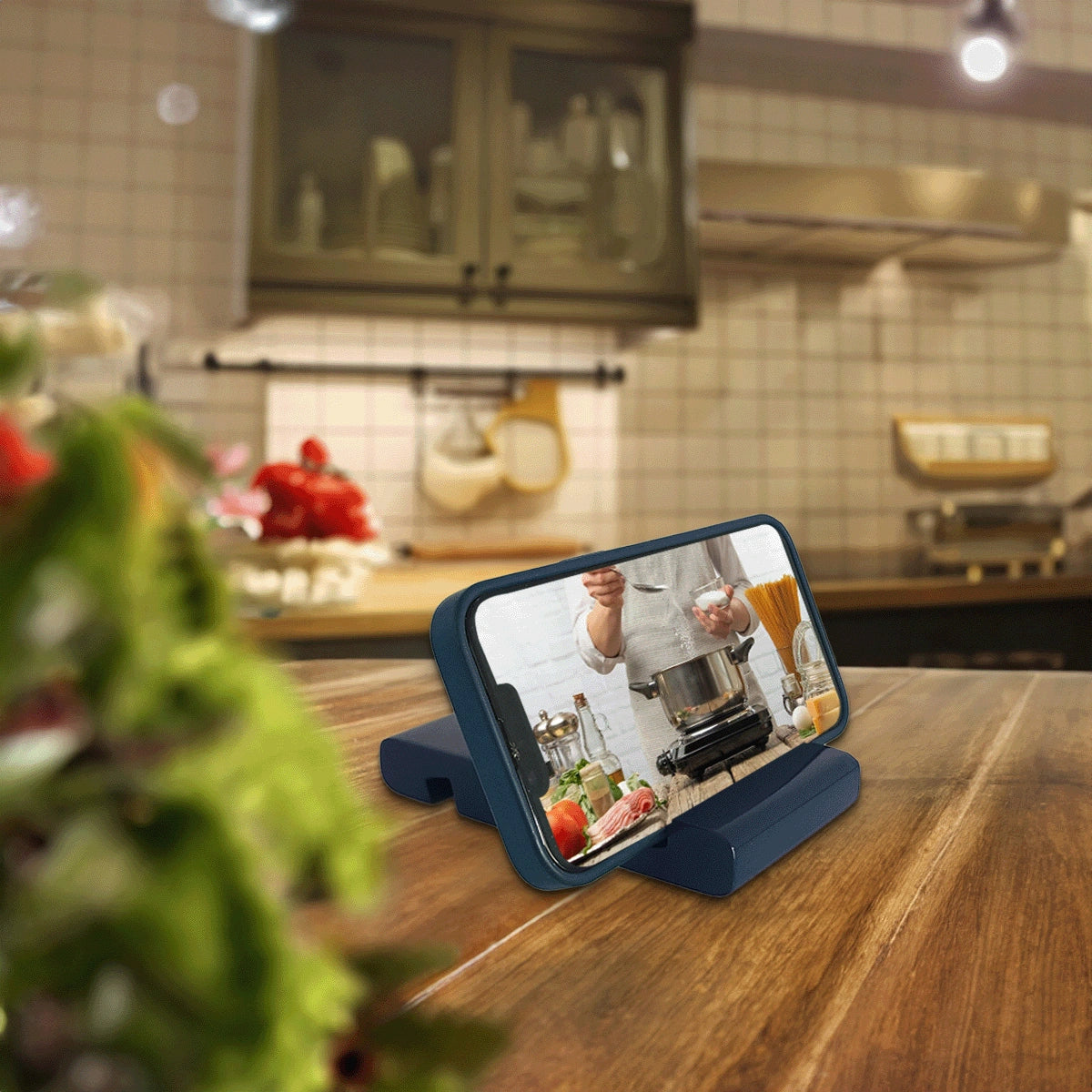 Sapphire Blue Colorful Handcrafted Wooden Desktop Mobile Stands