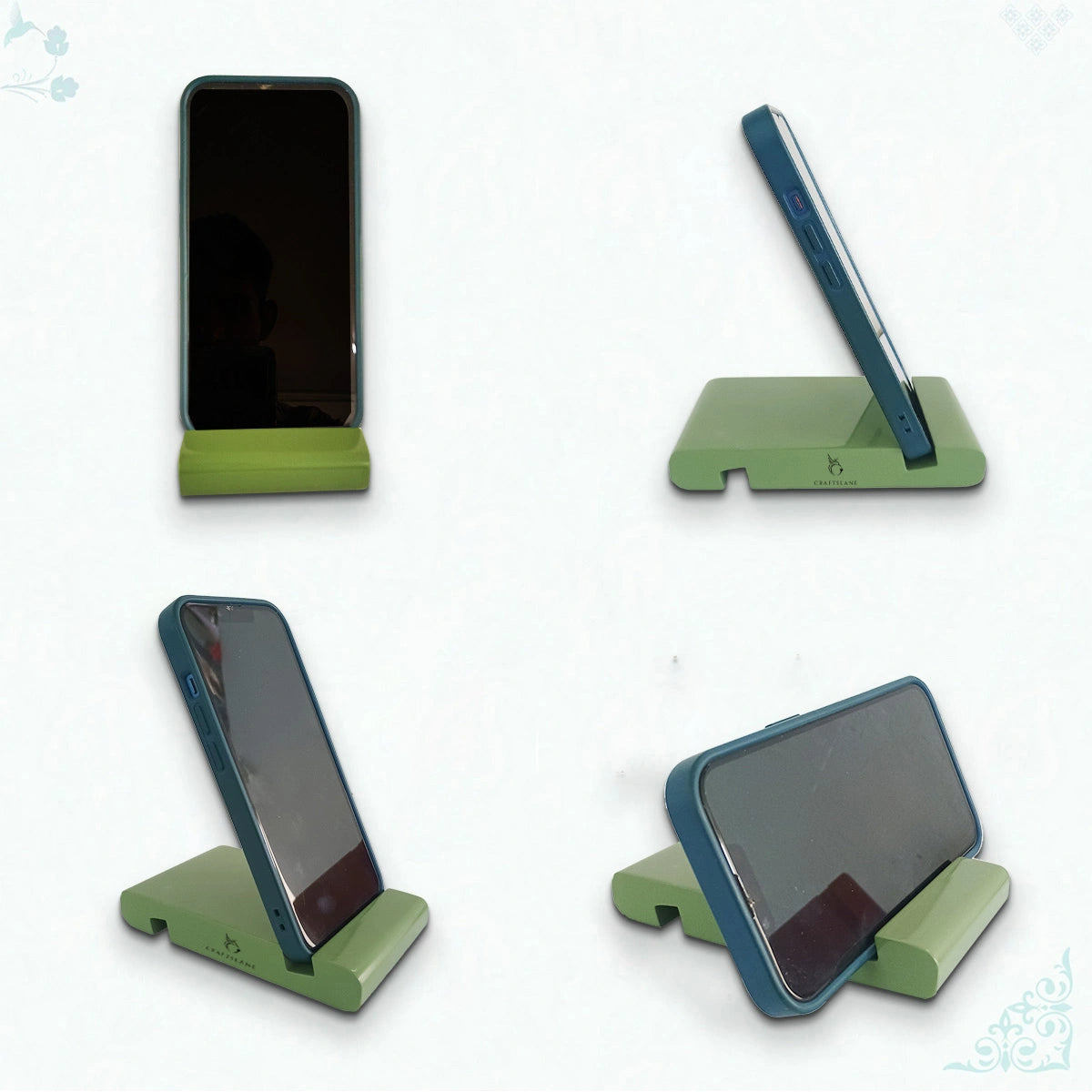 Sage Colorful Handcrafted Wooden Desktop Mobile Stands