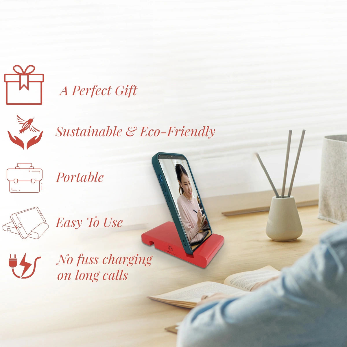 Strawberry Colorful Handcrafted Wooden Desktop Mobile Stands