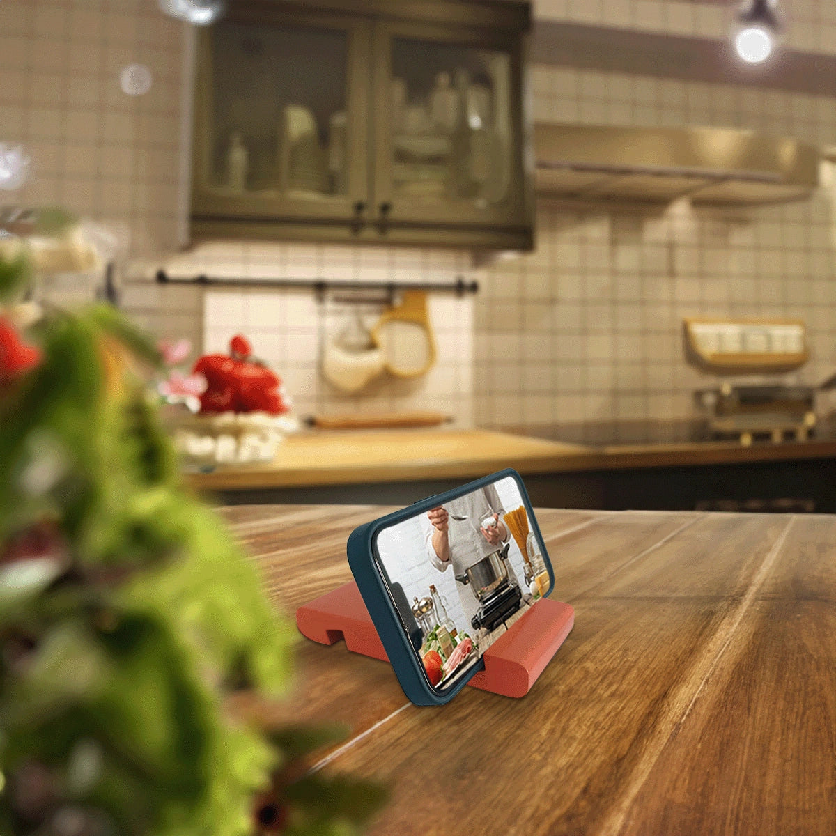 Strawberry Colorful Handcrafted Wooden Desktop Mobile Stands