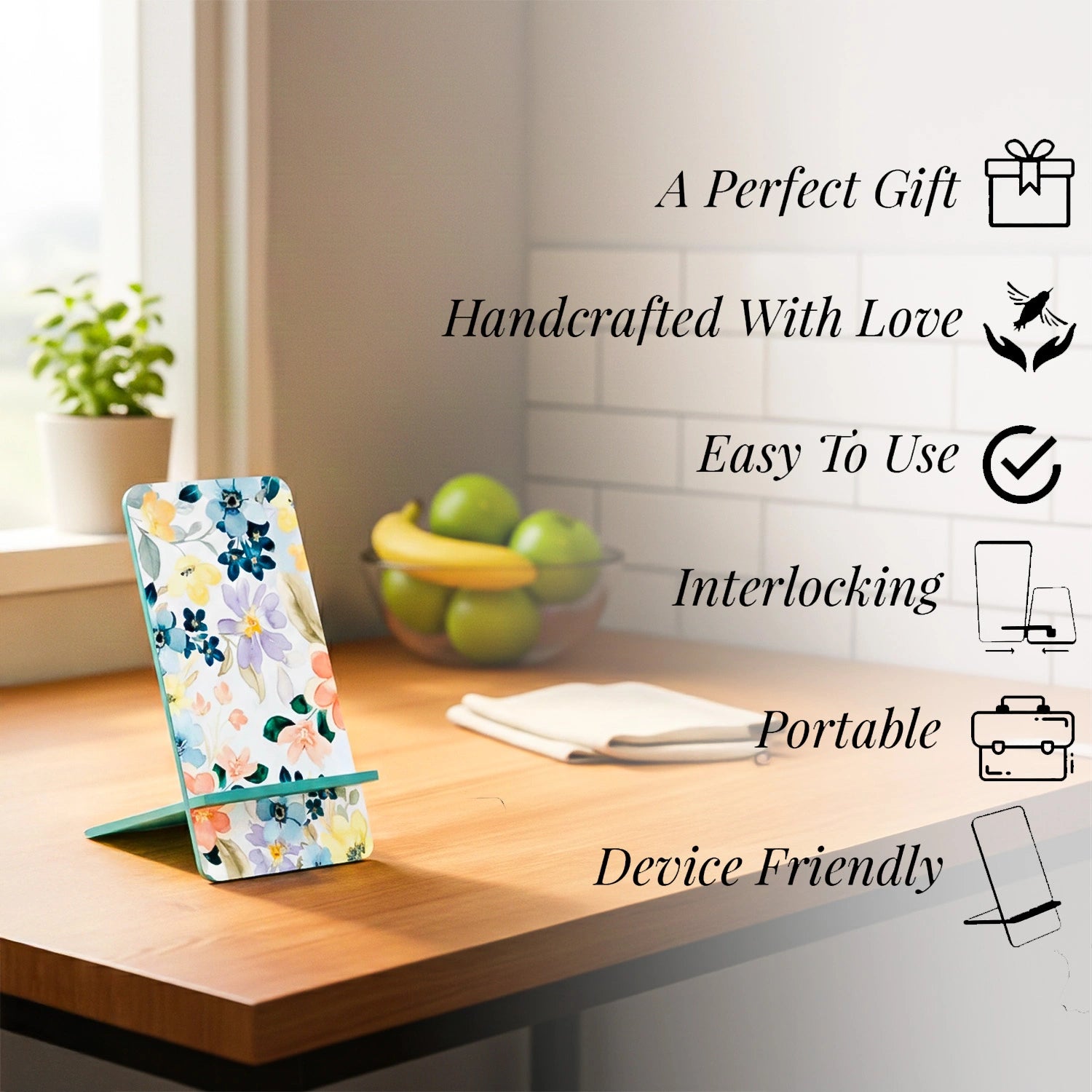 Summer Flowers Interlocking Cell Phone Stands for Desk