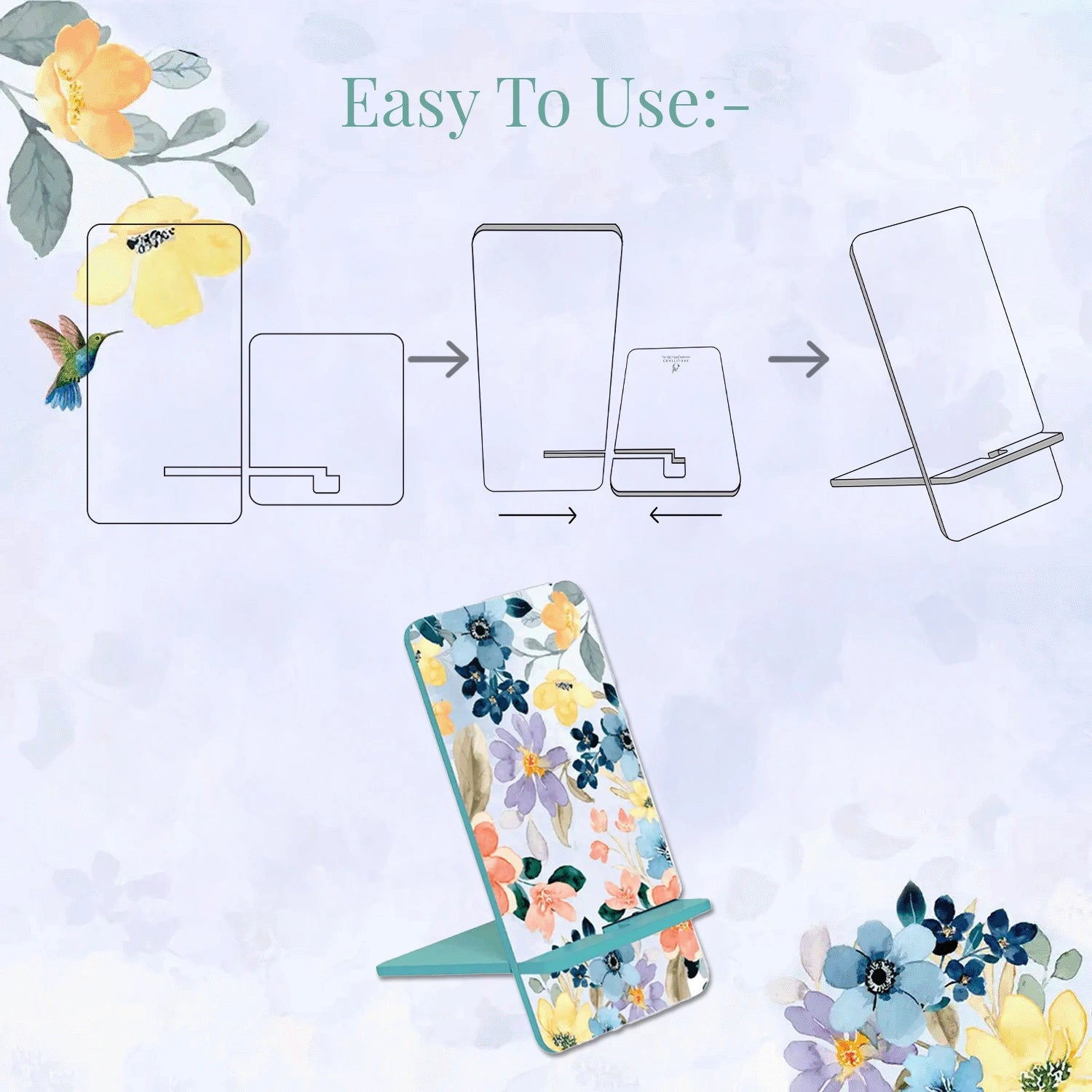 Summer Flowers Interlocking Cell Phone Stands for Desk