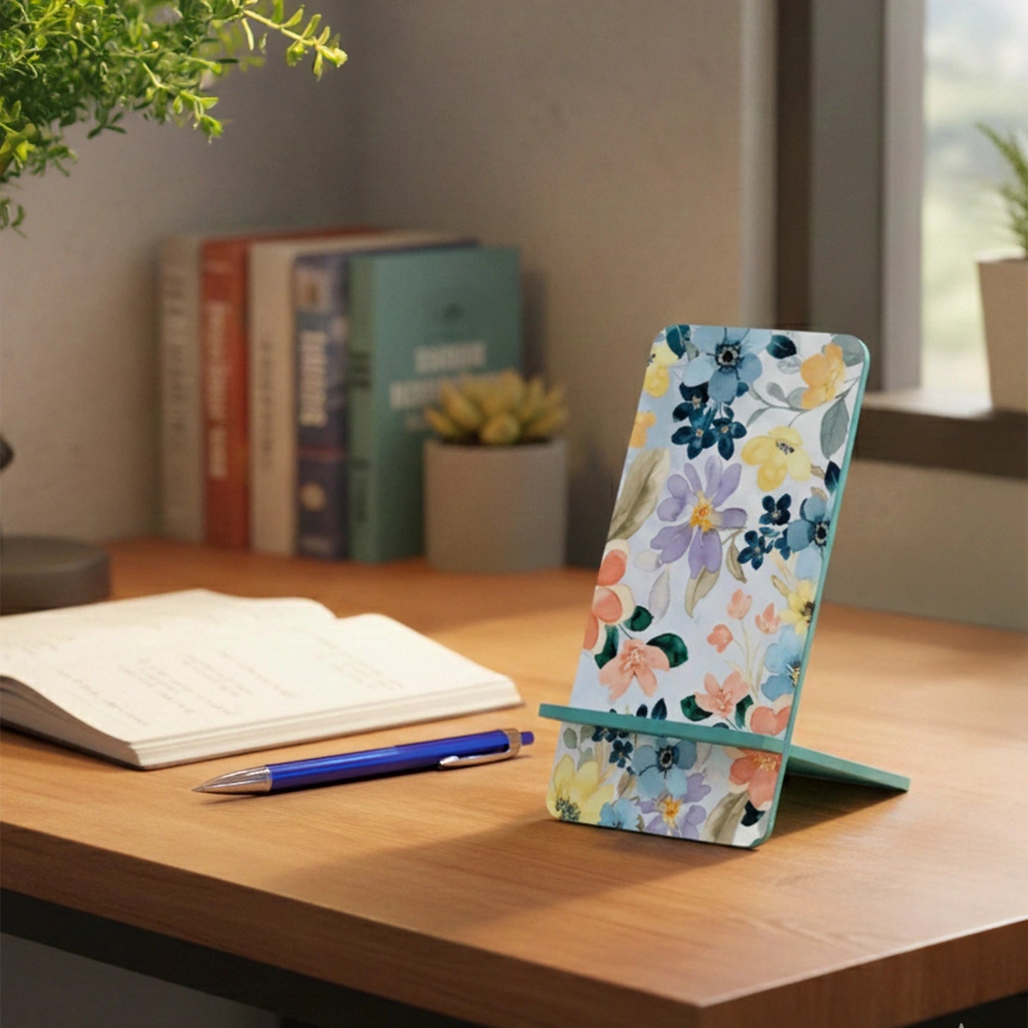 Summer Flowers Interlocking Cell Phone Stands for Desk