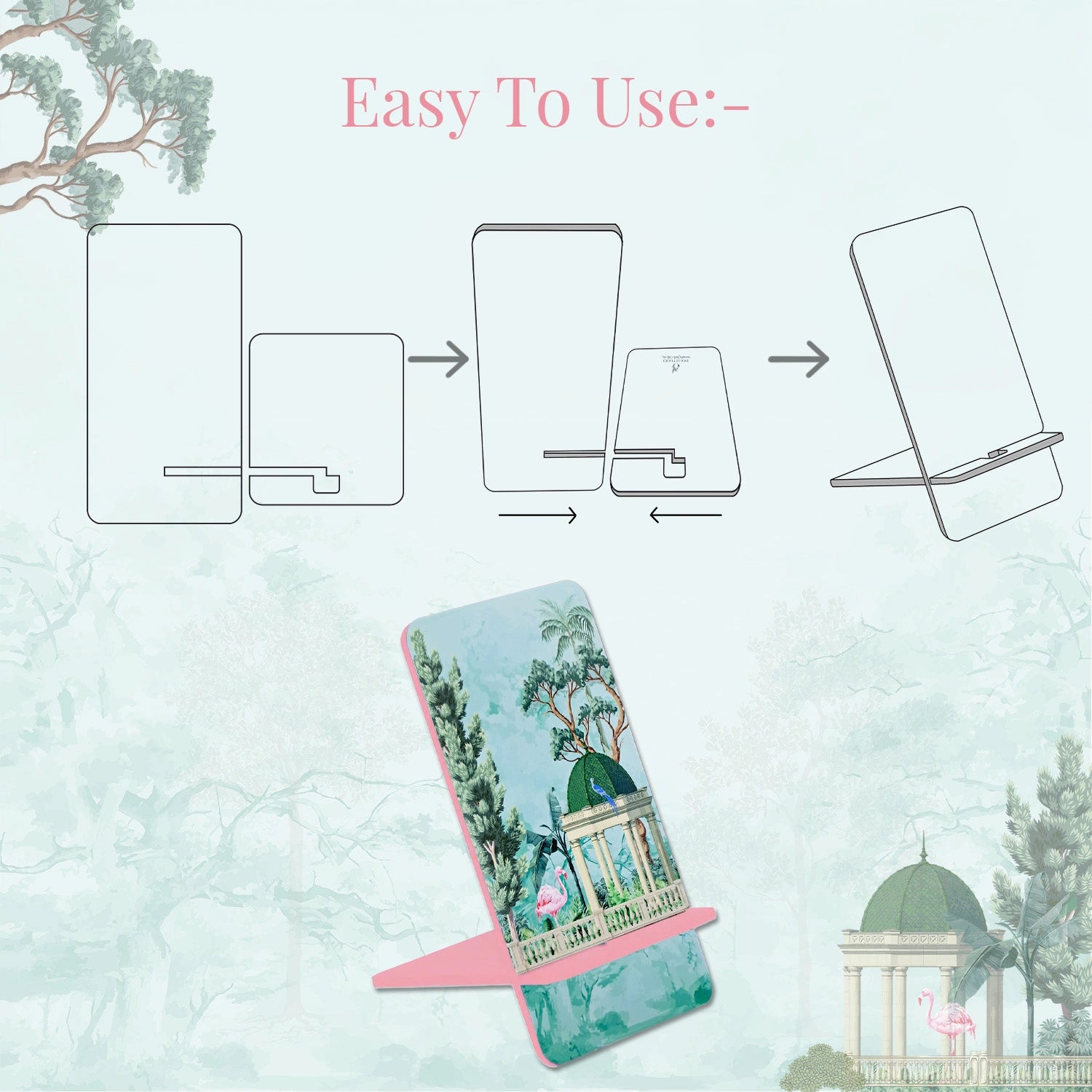 Flamingo Whisper Interlocking Cell Phone Stand for Desk