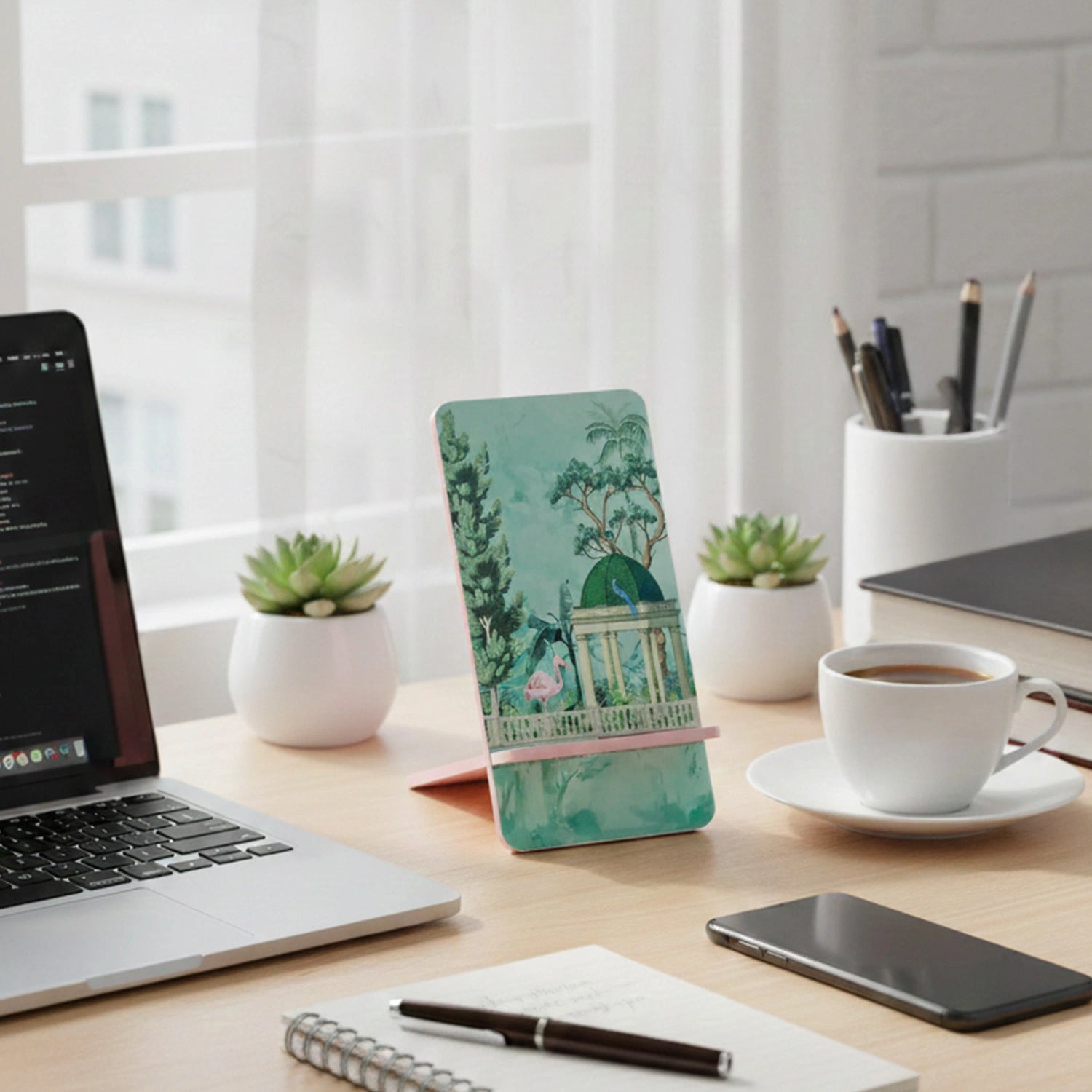 Flamingo Whisper Interlocking Cell Phone Stand for Desk