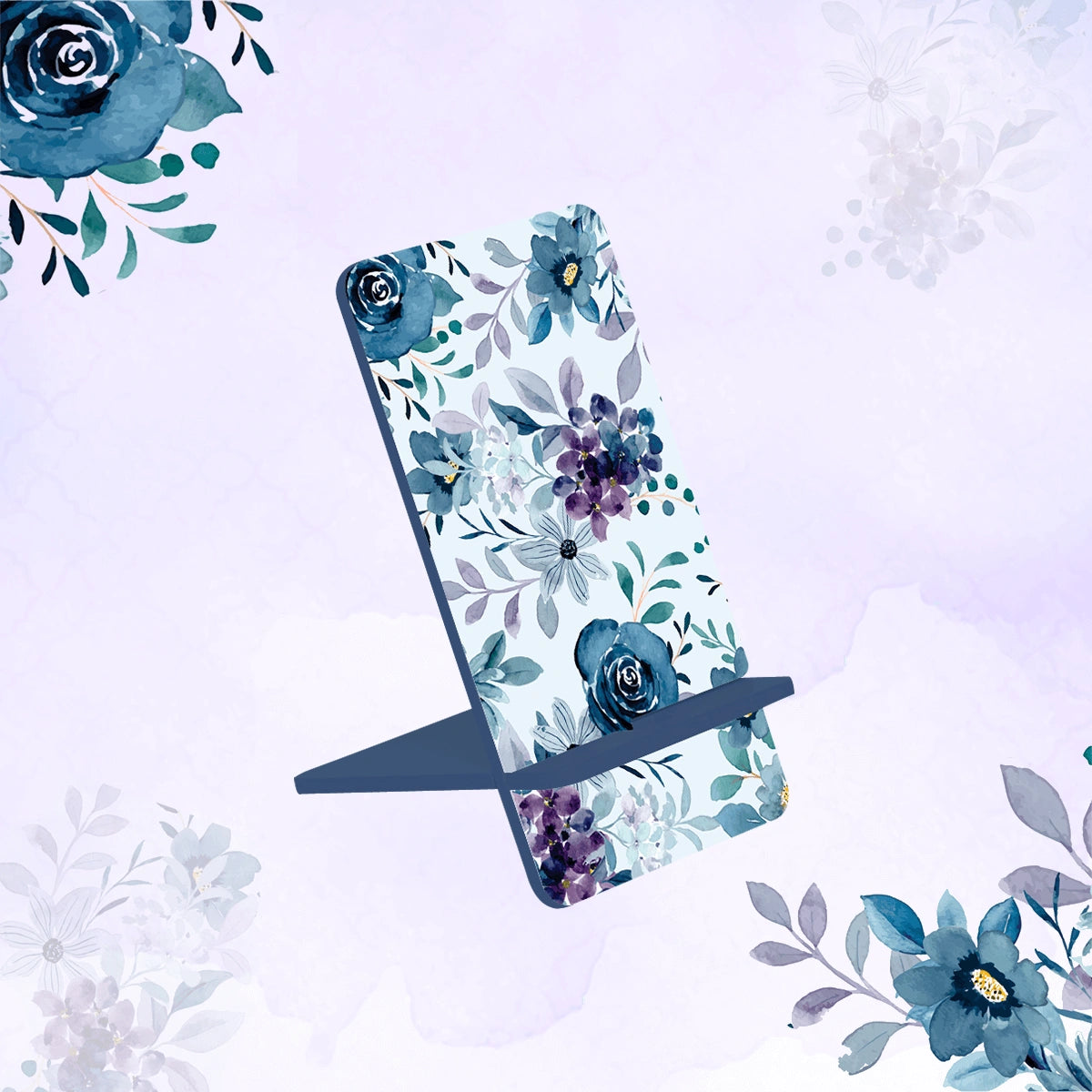 Indigo Roses Interlocking Cell Phone Stands for Desk