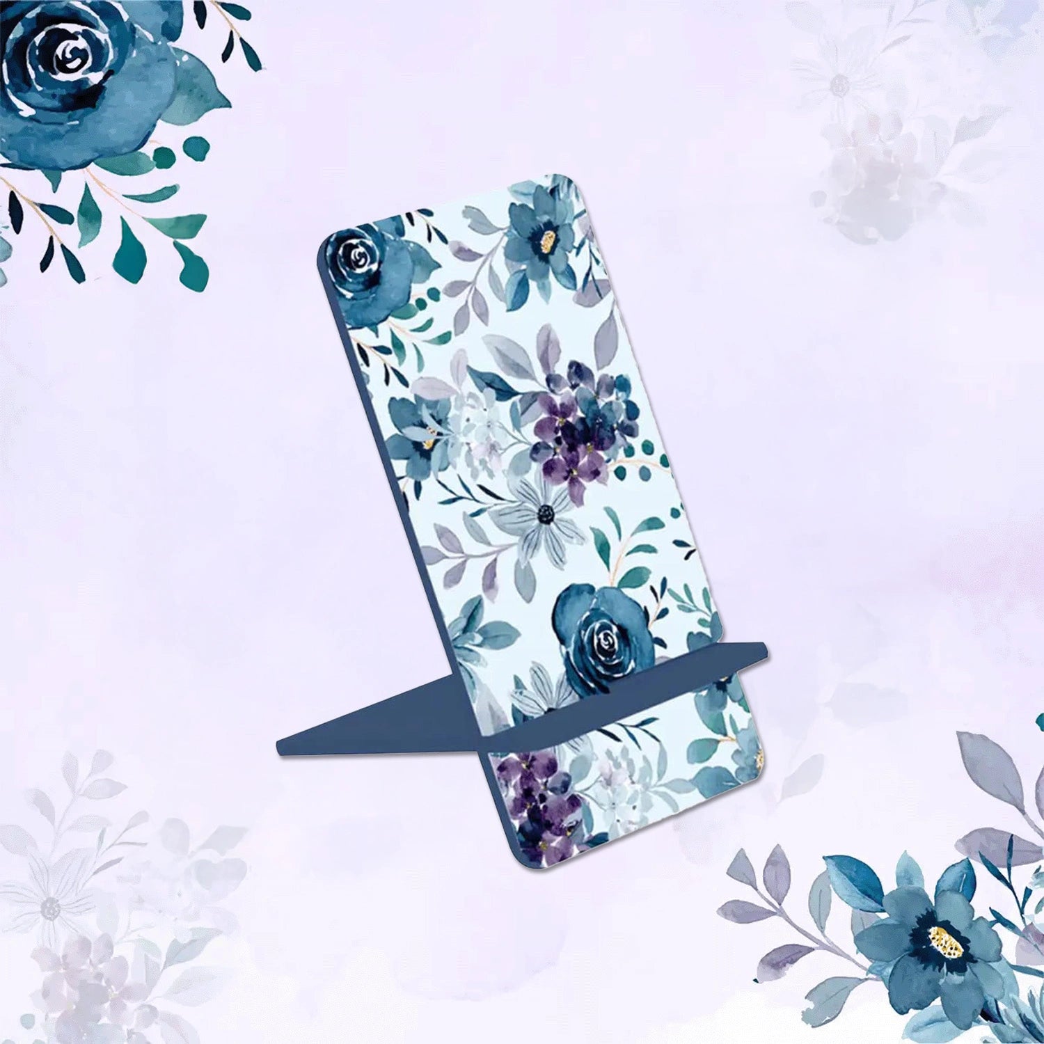 Indigo Roses Interlocking Cell Phone Stands for Desk