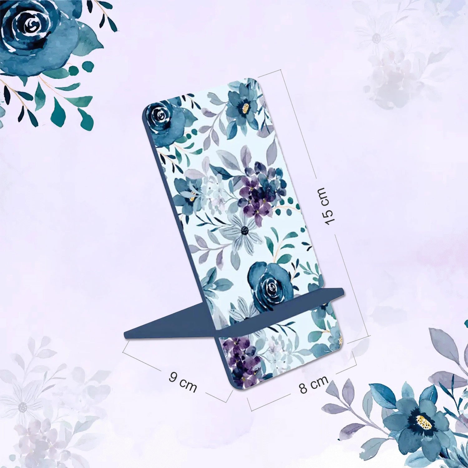Indigo Roses Interlocking Cell Phone Stands for Desk