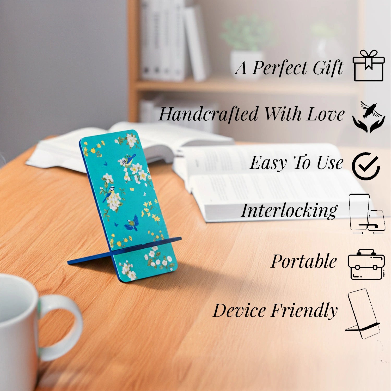 Birds in Paradise Interlocking Cell Phone Stands for Desk