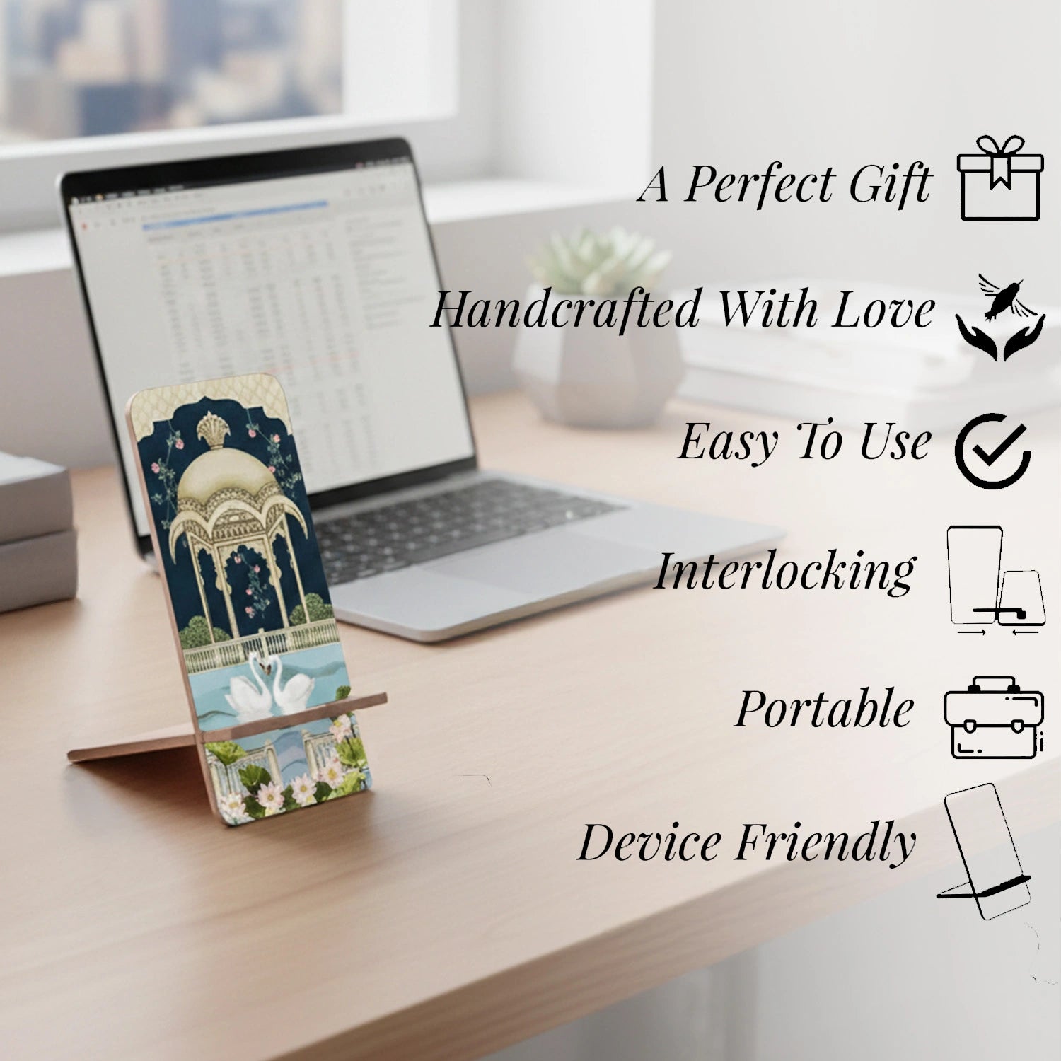 Hans Mahal Interlocking Cell Phone Stands for Desk