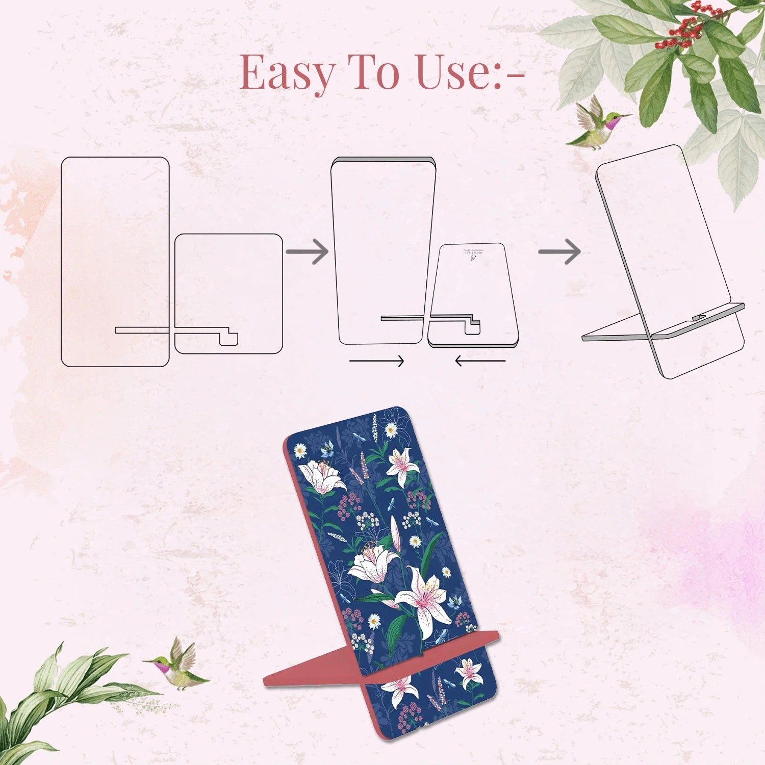 Lily in the Valley Interlocking Cell Phone Stands for Desk