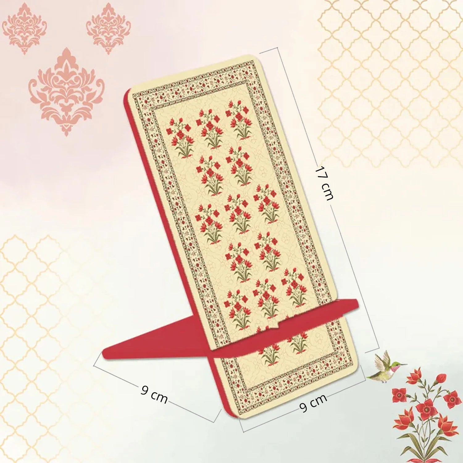 Mughal Flowers Interlocking Cell Phone Stands for Desk