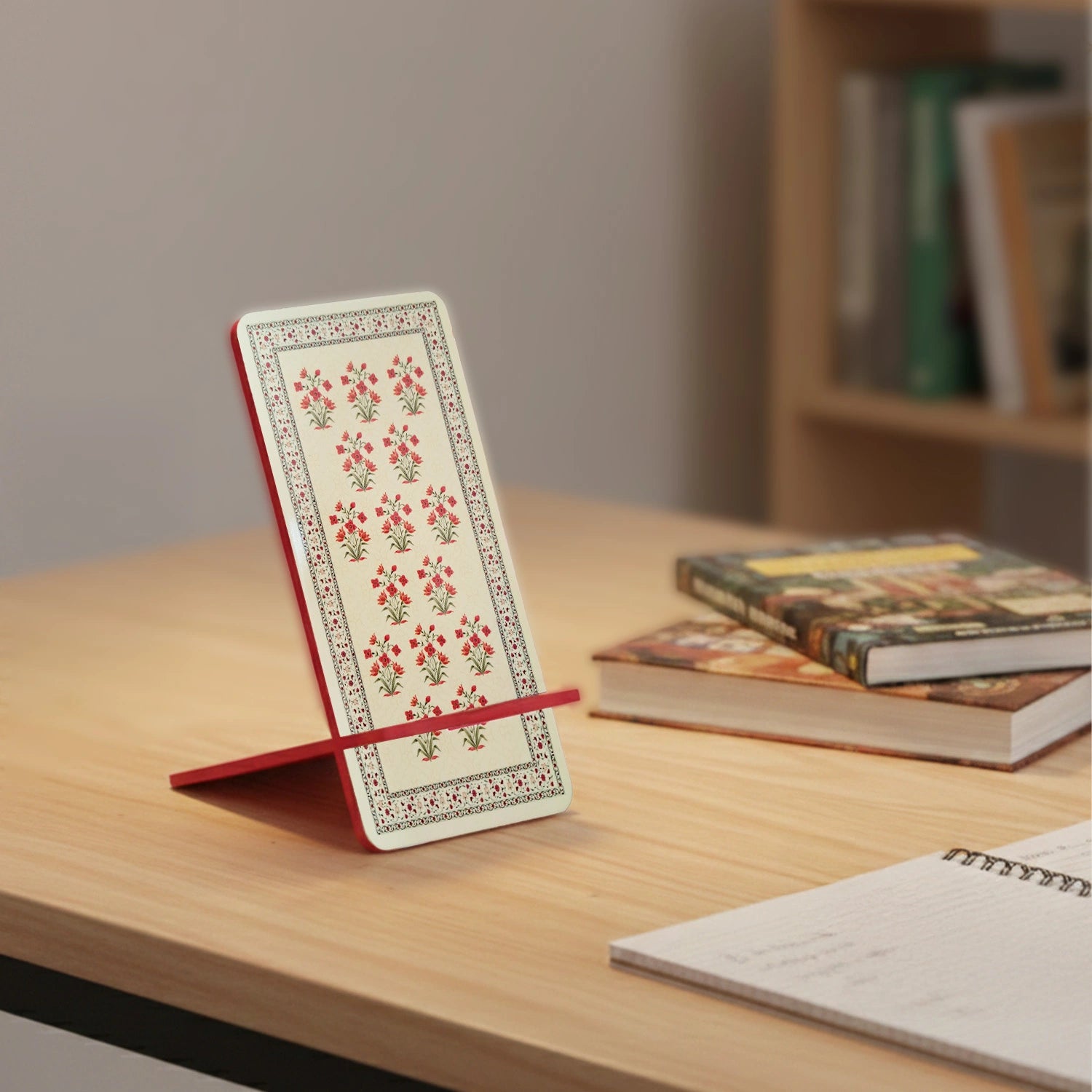 Mughal Flowers Interlocking Cell Phone Stands for Desk