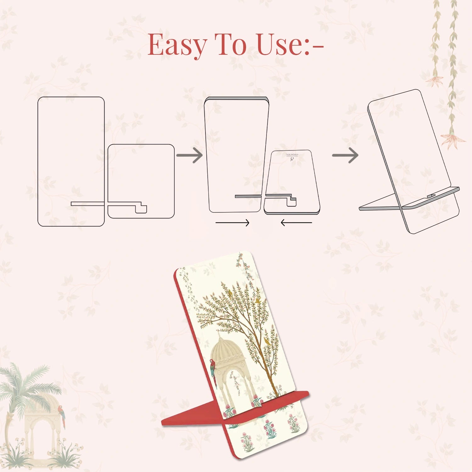 Mughal Gardens Interlocking Cell Phone Stands for Desk
